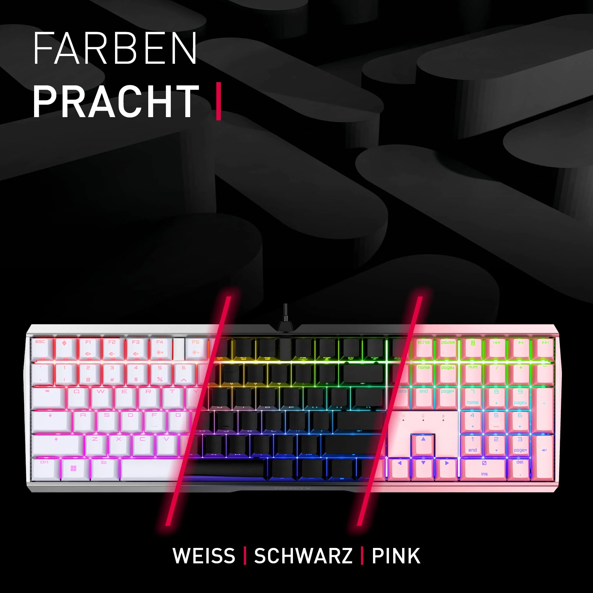 CHERRY MX BOARD 3.0 S, kabelgebundene Gaming-Tastatur mit RGB-Beleuchtung, Deutsches Layout (QWERTZ), MX BROWN Switches, Schwarz - Image 2