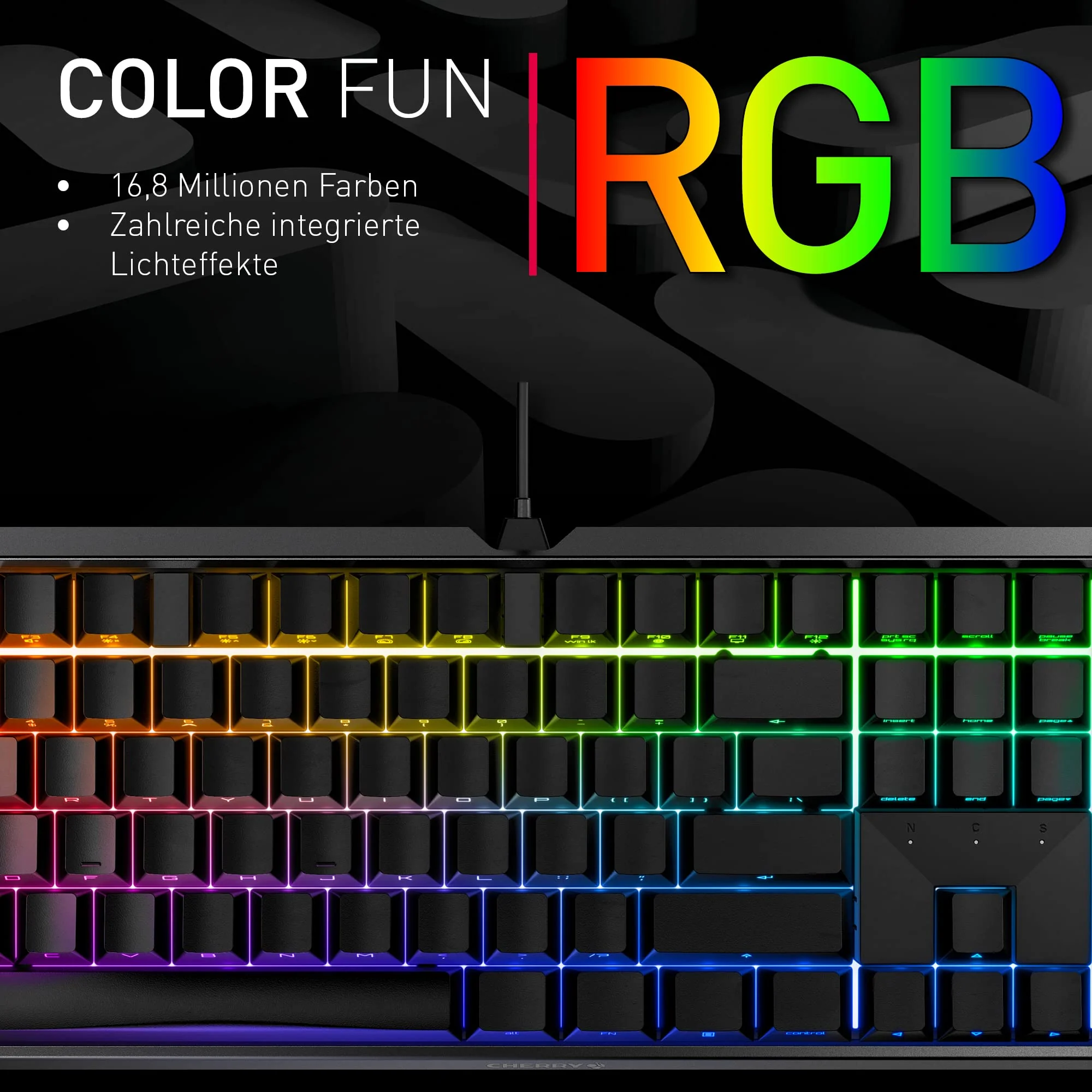 CHERRY MX BOARD 3.0 S, kabelgebundene Gaming-Tastatur mit RGB-Beleuchtung, Deutsches Layout (QWERTZ), MX SILENT RED Switches, Weiß - Image 2