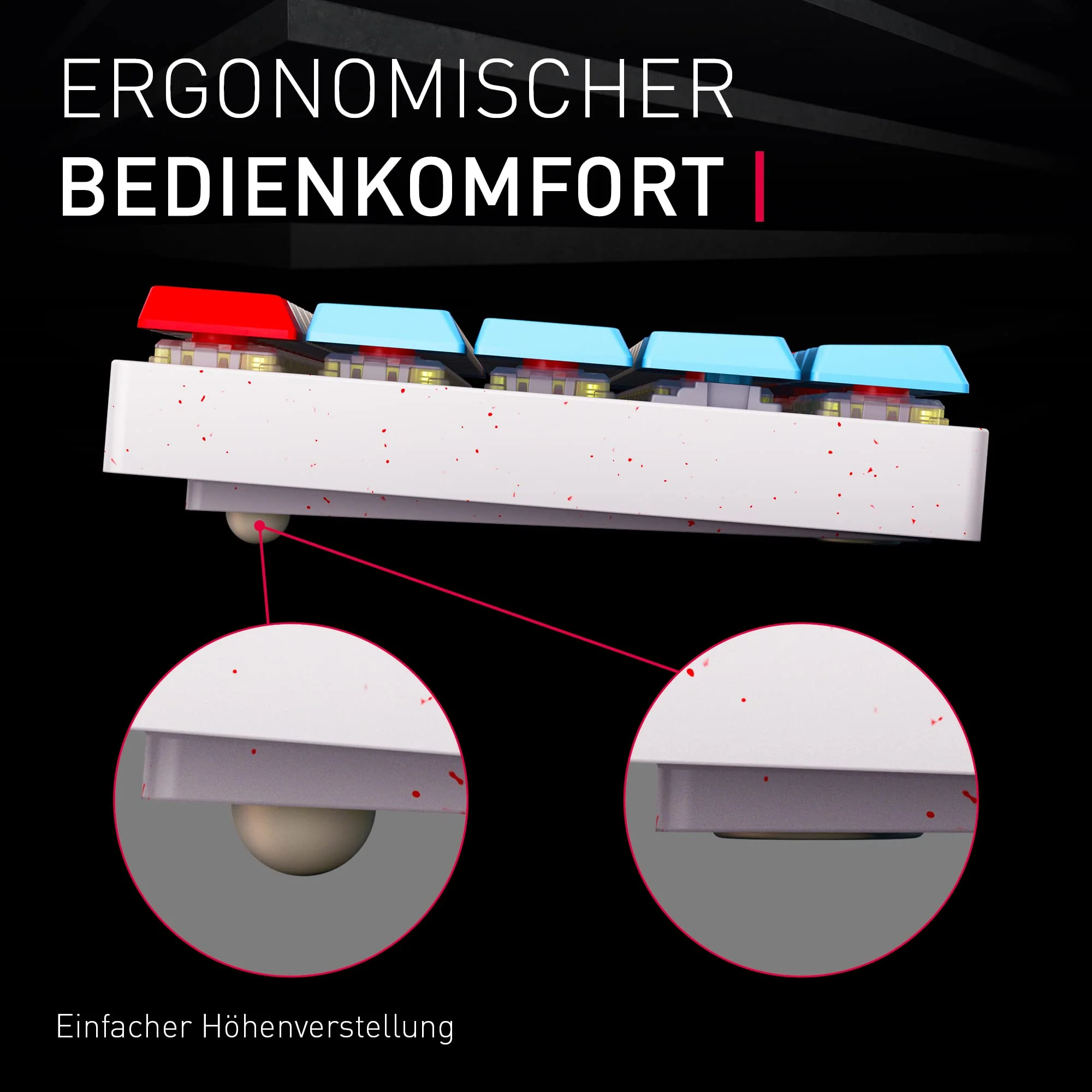 CHERRY MX-LP 2.1 Compact Wireless, Kabellose Gaming-Tastatur mit 69 Tasten, Deutsches Layout (QWERTZ), Mechanische MX LOW PROFILE SPEED Switches, Schwarz - Image 2