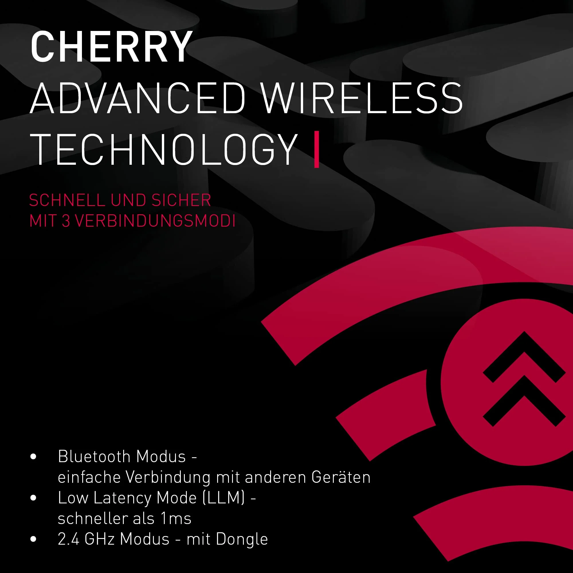 CHERRY MX-LP 2.1 Compact Wireless, Kabellose Gaming-Tastatur mit 69 Tasten, Deutsches Layout (QWERTZ), Mechanische MX LOW PROFILE SPEED Switches, Schwarz - Image 8