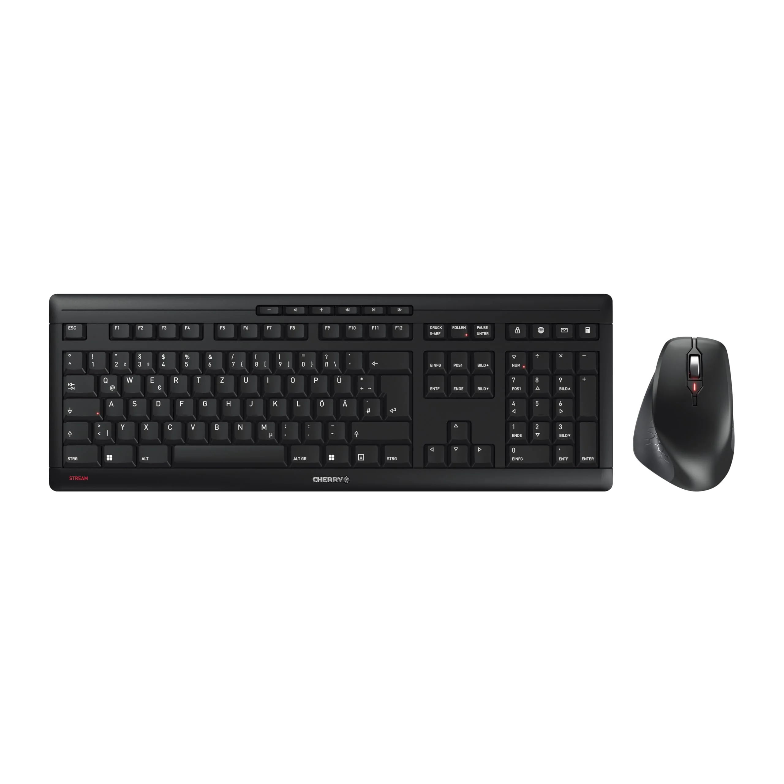 CHERRY STREAM DESKTOP COMFORT, Kabelloses Tastatur-Maus-Set, Deutsches Layout (QWERTZ), 2,4 GHz Funk, Leise Tasten, Ergonomische Rechtshändermaus, Schwarz - Image 4