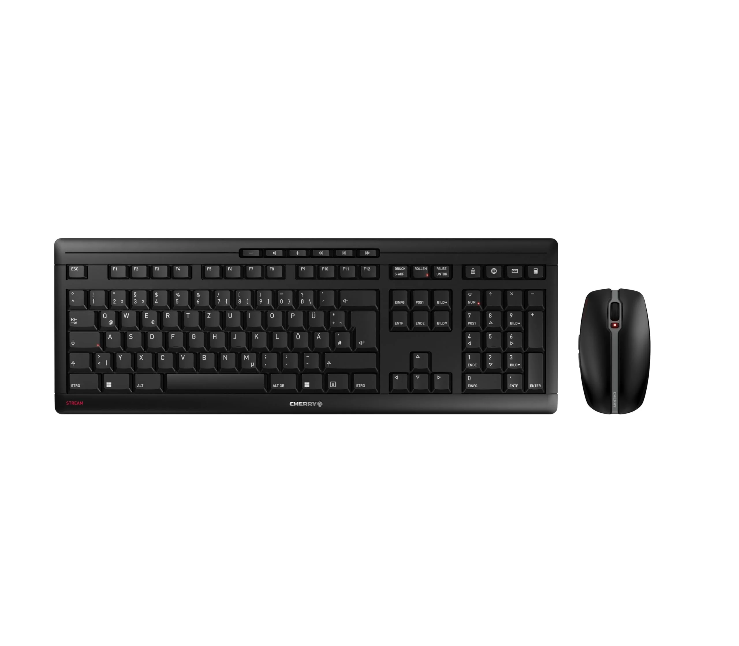 CHERRY STREAM DESKTOP RECHARGE, Kabelloses Tastatur-Maus-Set, Deutsches Layout (QWERTZ), 2,4 GHz Funk, Leiser Tastenanschlag, Wiederaufladbar, Schwarz - Image 6