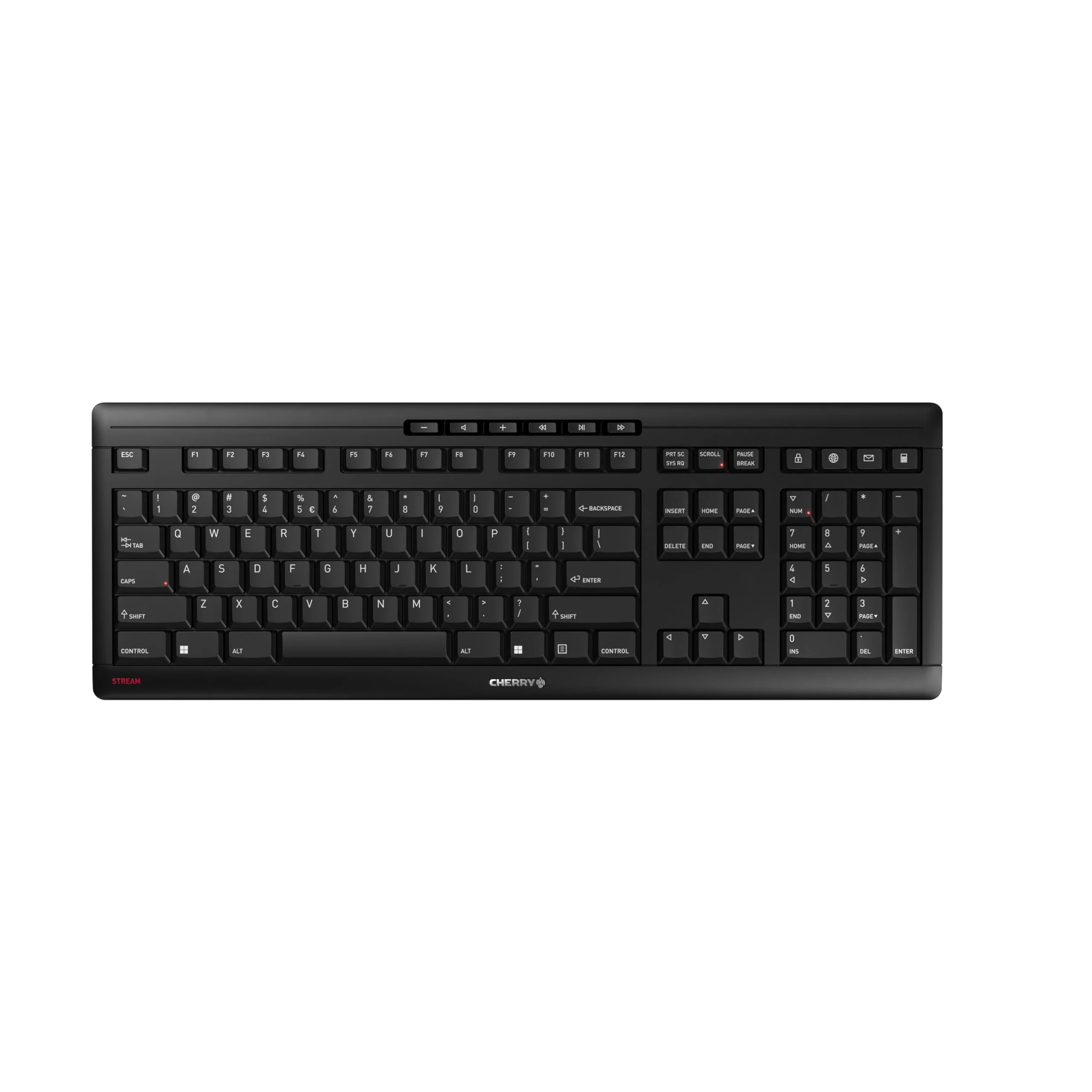 CHERRY STREAM KEYBOARD WIRELESS, Kabellose Tastatur, EU-Layout (QWERTY), 2,4 GHz Funk, Leise Tasten, Flaches Design, Batteriebetrieben, Schwarz - Image 6