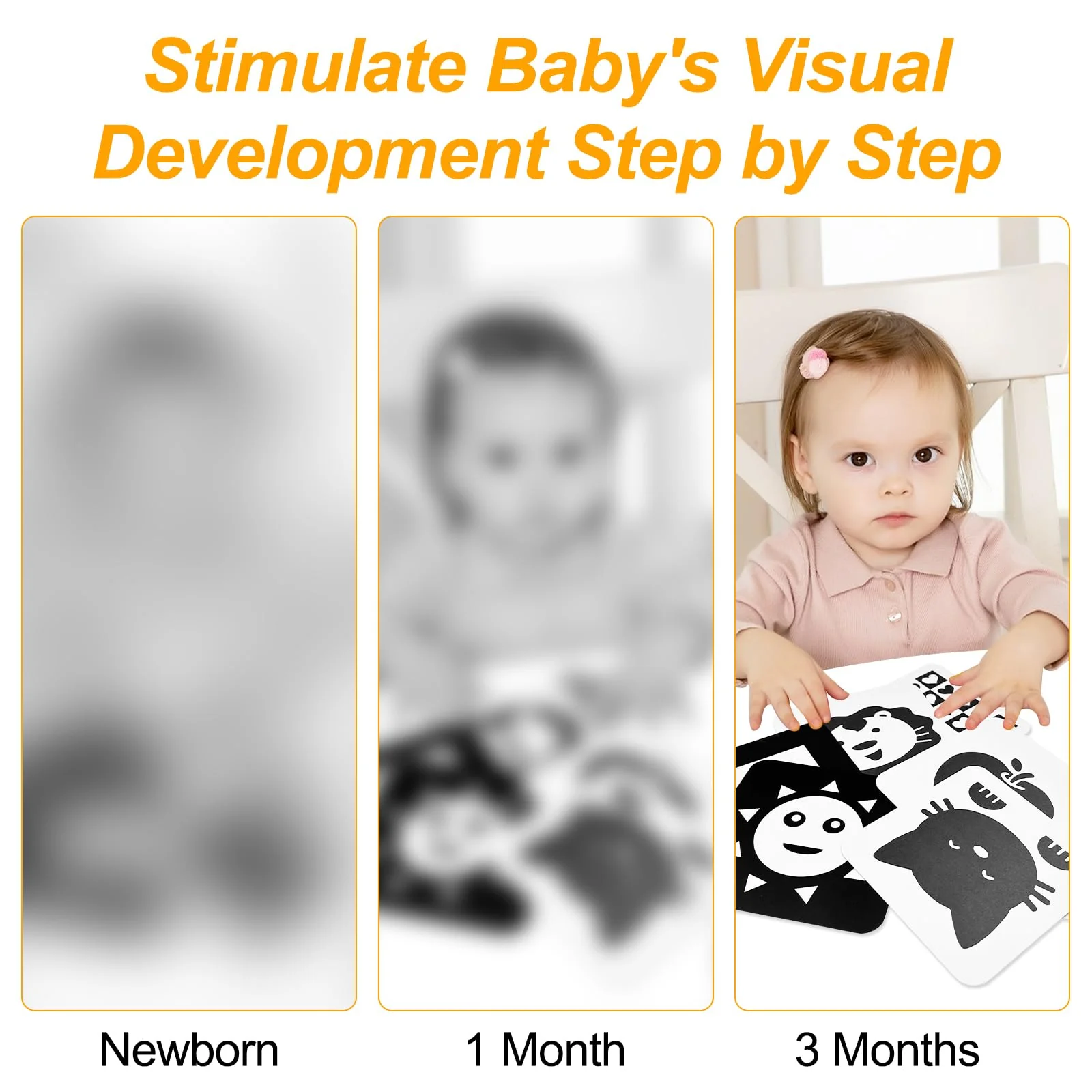 Chiluxendo 20 Stück Kontrastkarten, Schwarz Weiss Spielzeug, Neugeborenen Spielzeug, Kontrastkarte, 0-3 Monate Kontrastbilder Baby - Image 5