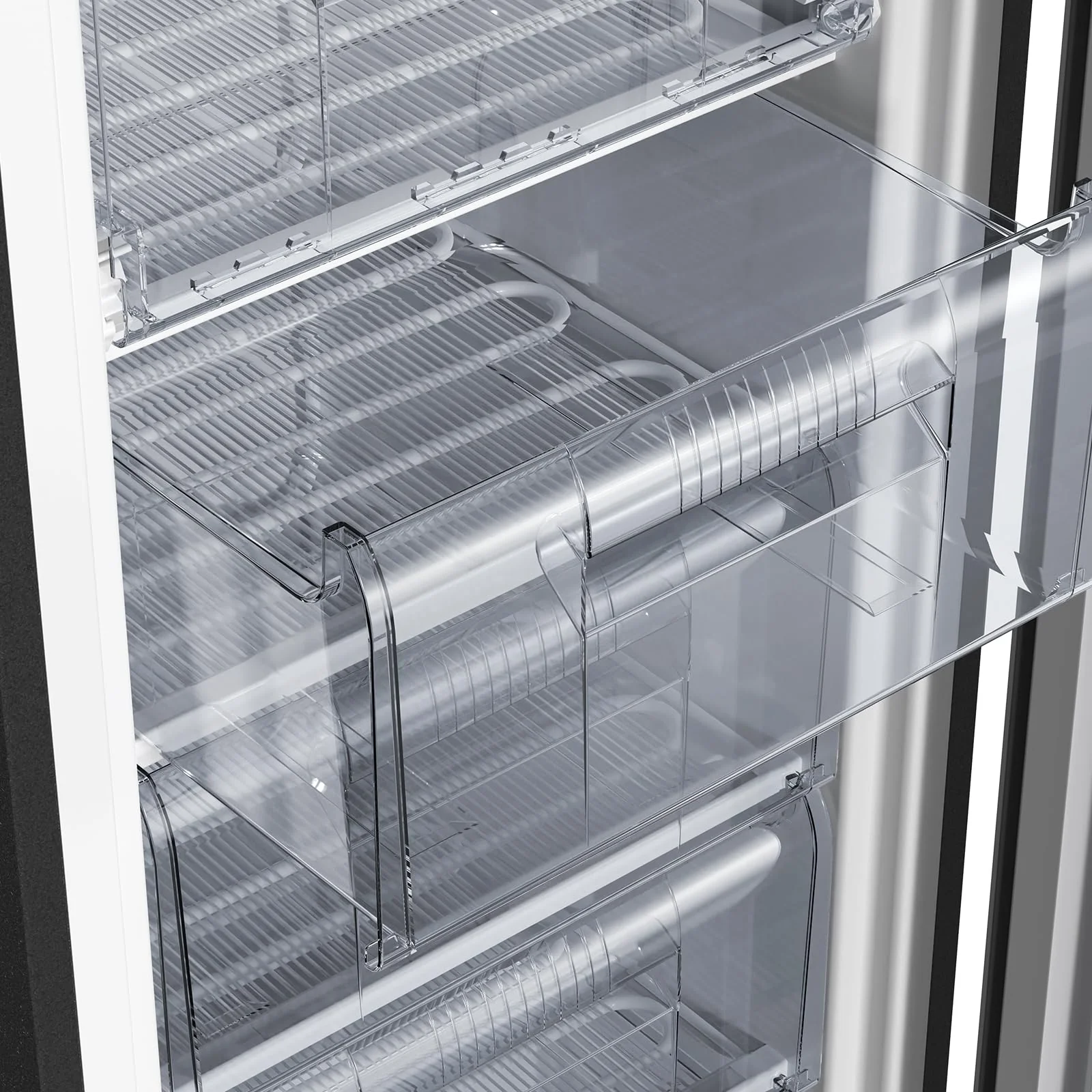 CHiQ Gefrierschrank FSD160D4E | Wechselbarer Türanschlag | Sehr Leise 41 DB (145L Manuelle Abtauung)| 12 Jahre Garantie auf den Kompressor*| 126 x 54 x 55 cm (HxBxT) - Image 2
