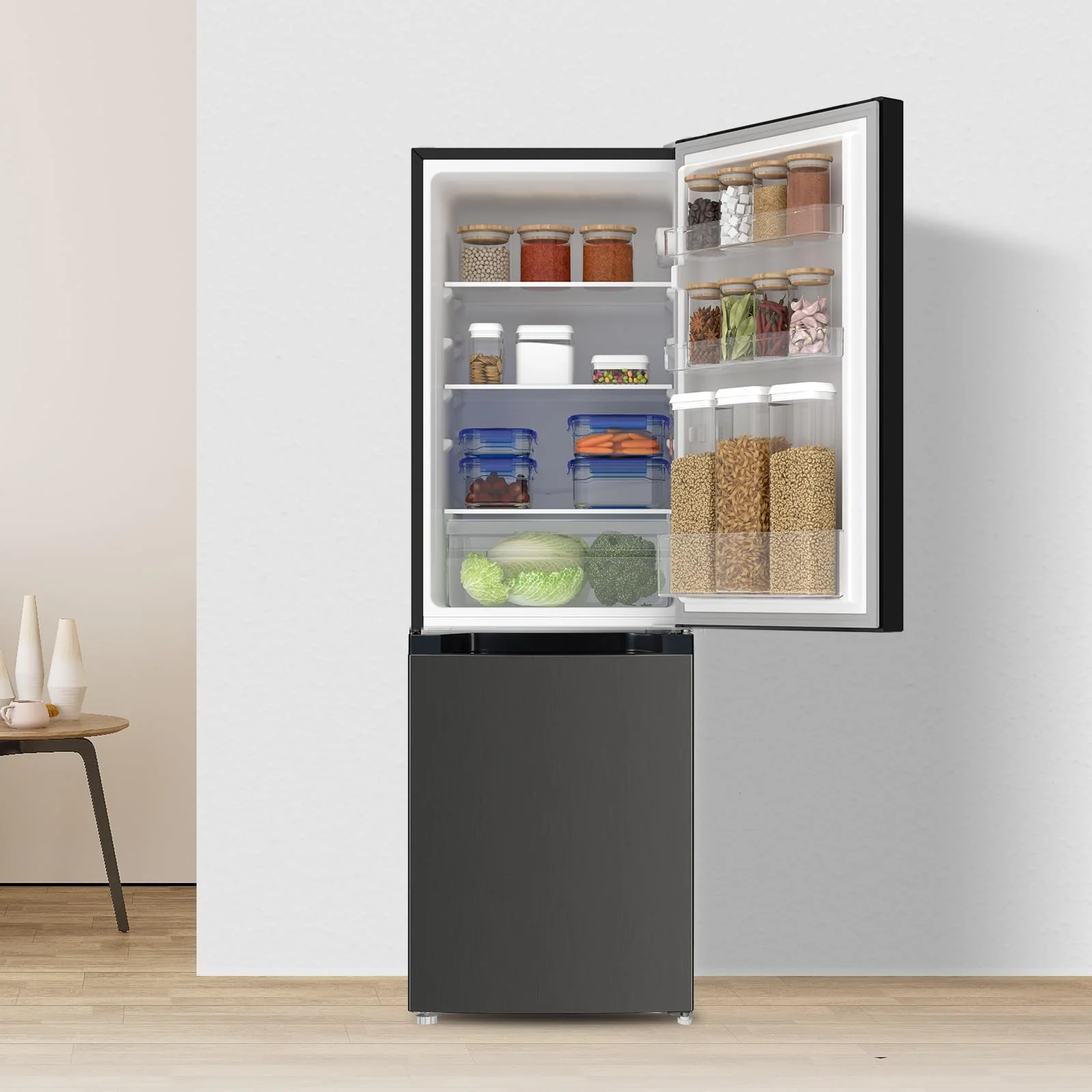 CHIQ Kühlschrank mit Gefrierfach 157L, Kühl-Gefrierkombination leise, Low-frost, 144 cm Hoch, 47 cm Breit, Kühlkapazität: 109L | Gefrierkapazität: 48L, for Eigentumswohnungen FBM157L42 - Image 8