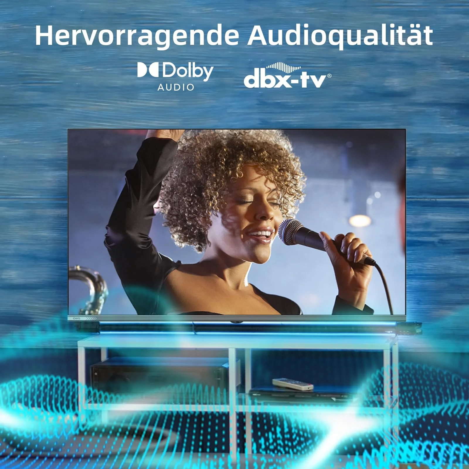 CHIQ L32FM9E 32 Zoll (80 cm) Fernseher FHD Smart TV, HDR10 & HLG, Google TV, Dolby Audio, DBX-tv, Google Assistant, Triple Tuner DVB-C/T/T2/S/S2, Chromecast integriert, Metallrahmenlos, Schwarz