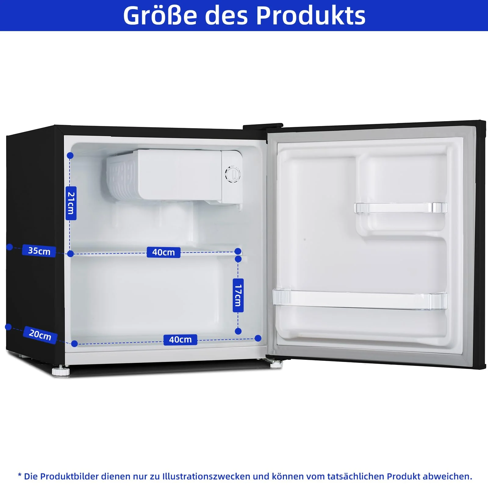 CHIQ Mini Bar Kühlschrank 46 L,Mini Kühlschrank,49,6 x 47,4 x 44,7 cm (HxBxT),E Energieverbrauch 80 kWh/Jahr,Sehr Leise 39dB,12 Jahre Garantie auf den Kompressor - Image 5
