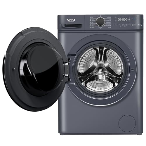 CHiQ Waschmaschine 7kg, InverterMotor, EEK A| 60x46,5x84cm, Große Tür| Eco, Speed Wash, Auto Clean, Kindersicherung|1200 U/Min, Washer Grau, CW07123863AX - Image 4