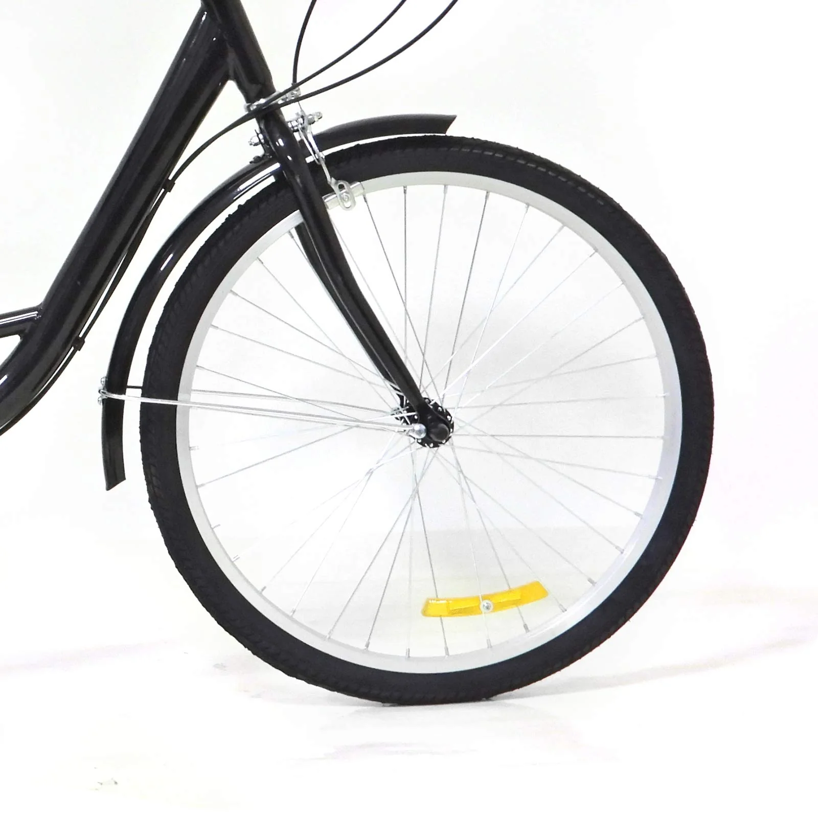 Chynalys 24'' 8 Gang Dreirad für Erwachsene, Cruiser Fahrräder Lasten-Dreirad Trike Bike mit Bsaket, Hochkohlenstoffstahl Erwachsenen-Dreirad für Outdoor, verstellbar (24 Zoll, schwarz) - Image 9