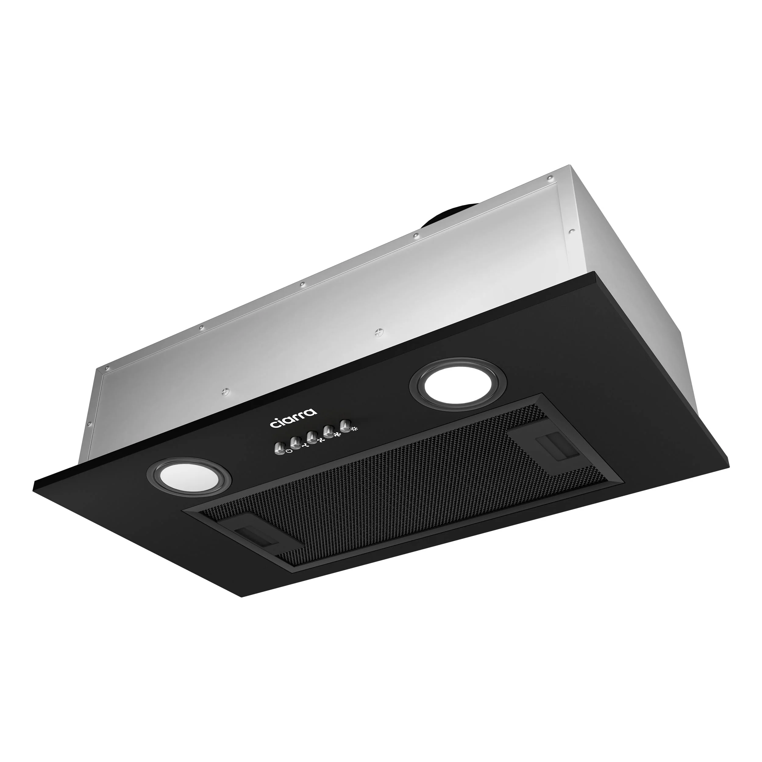 CIARRA CBCB5913A Dunstabzugshaube Lüfterbaustein 52cm breit Einbau 300m³/h Abluft Einbauhaube 3 Leistungsstufen Kompatibler CBCF005 Aktivkohlefilter Schwarz - Image 3