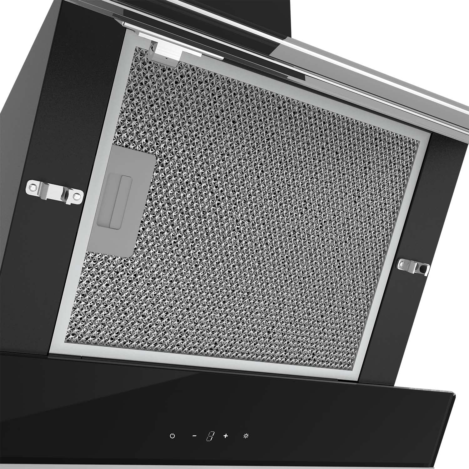 CIARRA CBCB6736N Kopffreie Schräghaube Dunstabzugshaube 60 cm 650 m³/h Touch Control Dimmbar LED-Beleuchtung Abluft Umluft mit CBCF003 Aktivkohlefilter Glas Schwarz - Image 5