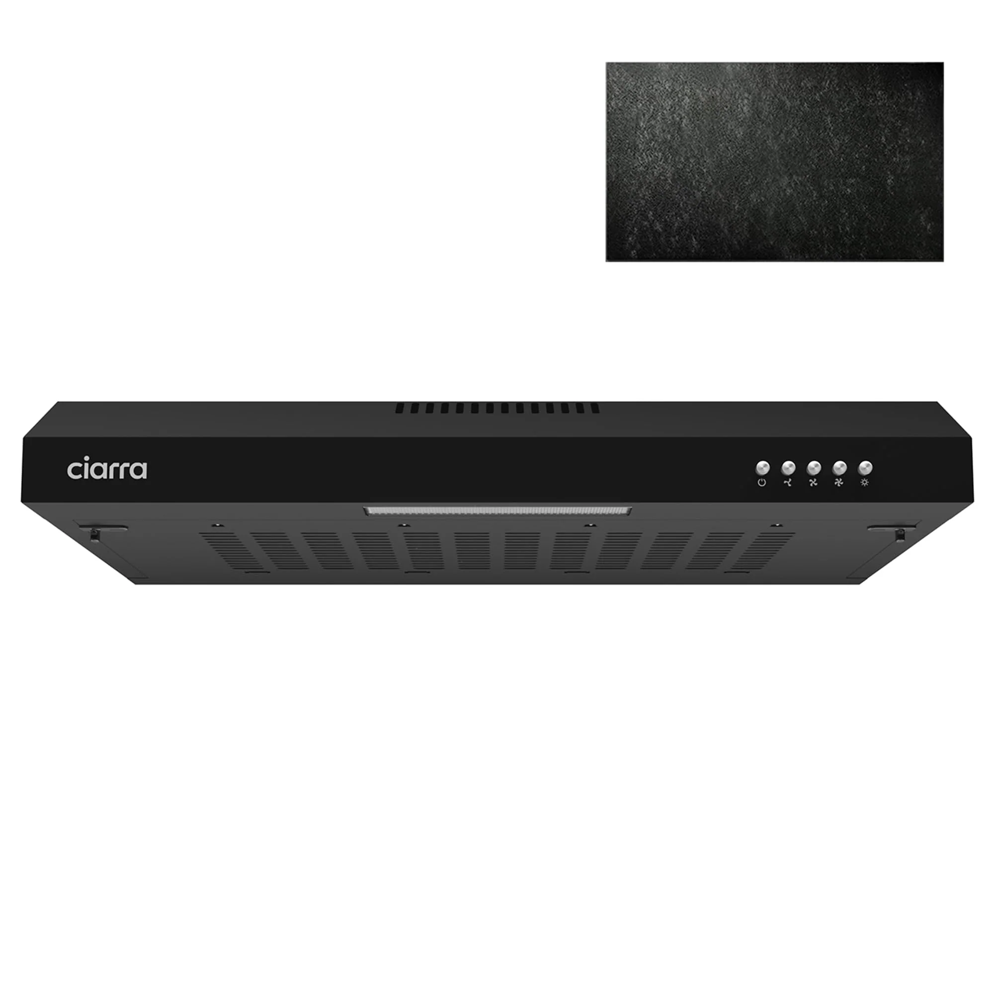 CIARRA CBCB6903 Unterbau Dunstabzugshaube 60cm Umlufthaube Einbau 3 Leistungsstufen Abluft Umluft Integrierte Unterschrank Unterbauhaube mit Kohlefiltermatte CBCF001 Kohlefilter - Image 3