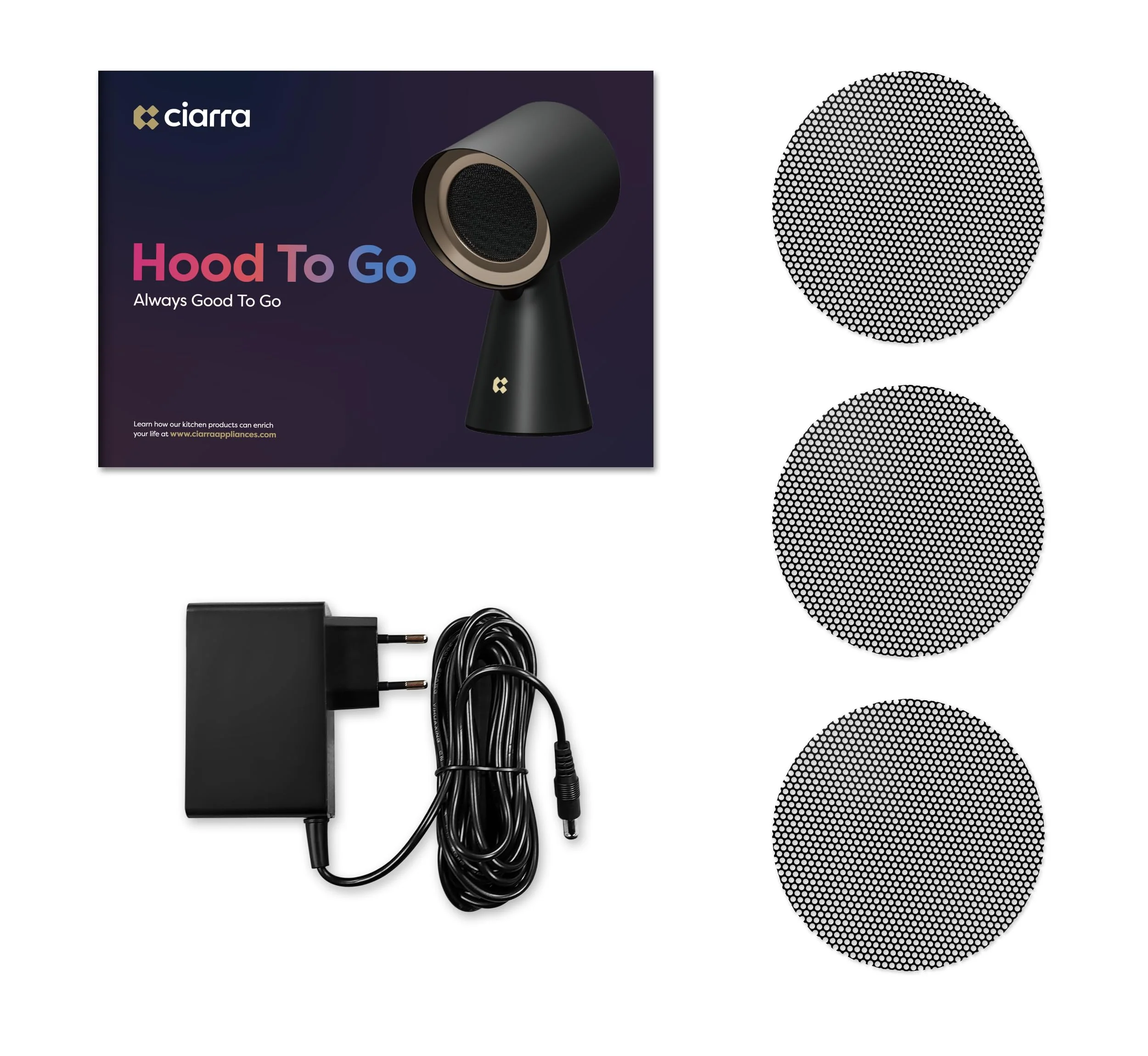 CIARRA CBPHB01 Mini-Dunstabzugshaube HOOD TO GO Leise Umluft mit 2 Stufen Tragbar Tischhaube Mobile Abzugshaube Schwarz für Steak Grillen BBQ Camping Wohnmobil Küche Reise - Image 7