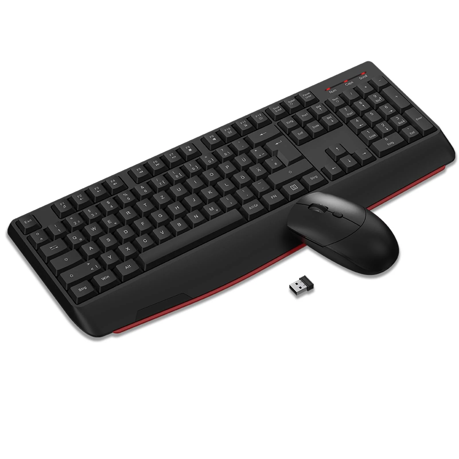 cimetech Tastatur Maus Set Kabellos, 2.4G Ergonomische Funktastatur mit Maus mit Handballenauflage und Ständern Tastatur Kabellos mit Ziffernblock Funkmaus 1600DPI für Windows Computer Laptop PC - Image 2