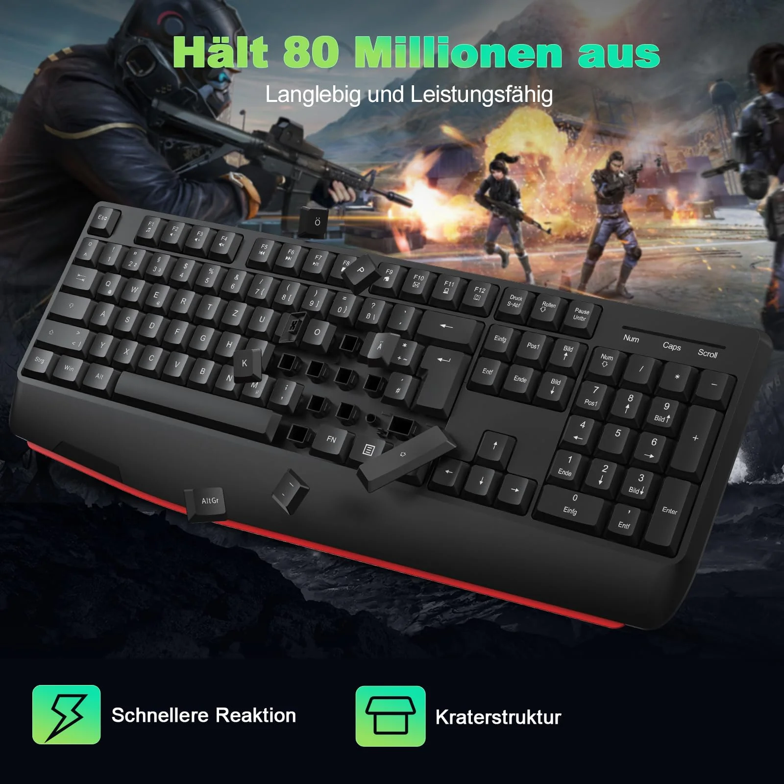 cimetech Tastatur Maus Set Kabellos, 2.4G Ergonomische Funktastatur mit Maus mit Handballenauflage und Ständern Tastatur Kabellos mit Ziffernblock Funkmaus 1600DPI für Windows Computer Laptop PC - Image 8