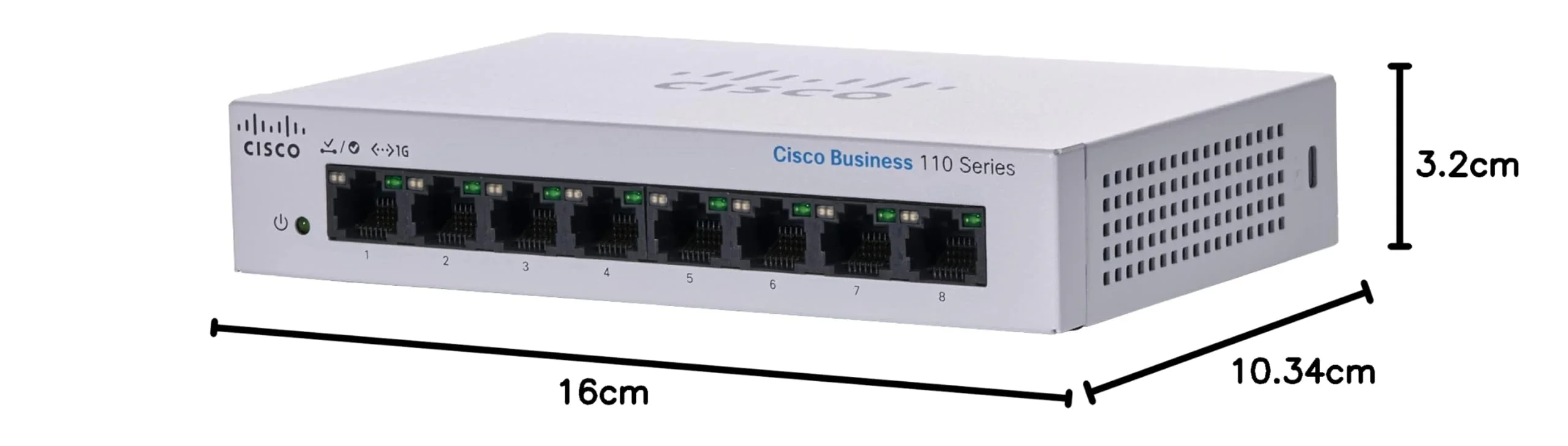 Cisco Business CBS110-8T-D Unmanaged Switch | 8﻿ GE-Ports | Desktop | Ext. Netzteil | Begrenzter Lebenszeitschutz (CBS110-8T-D) - Image 2