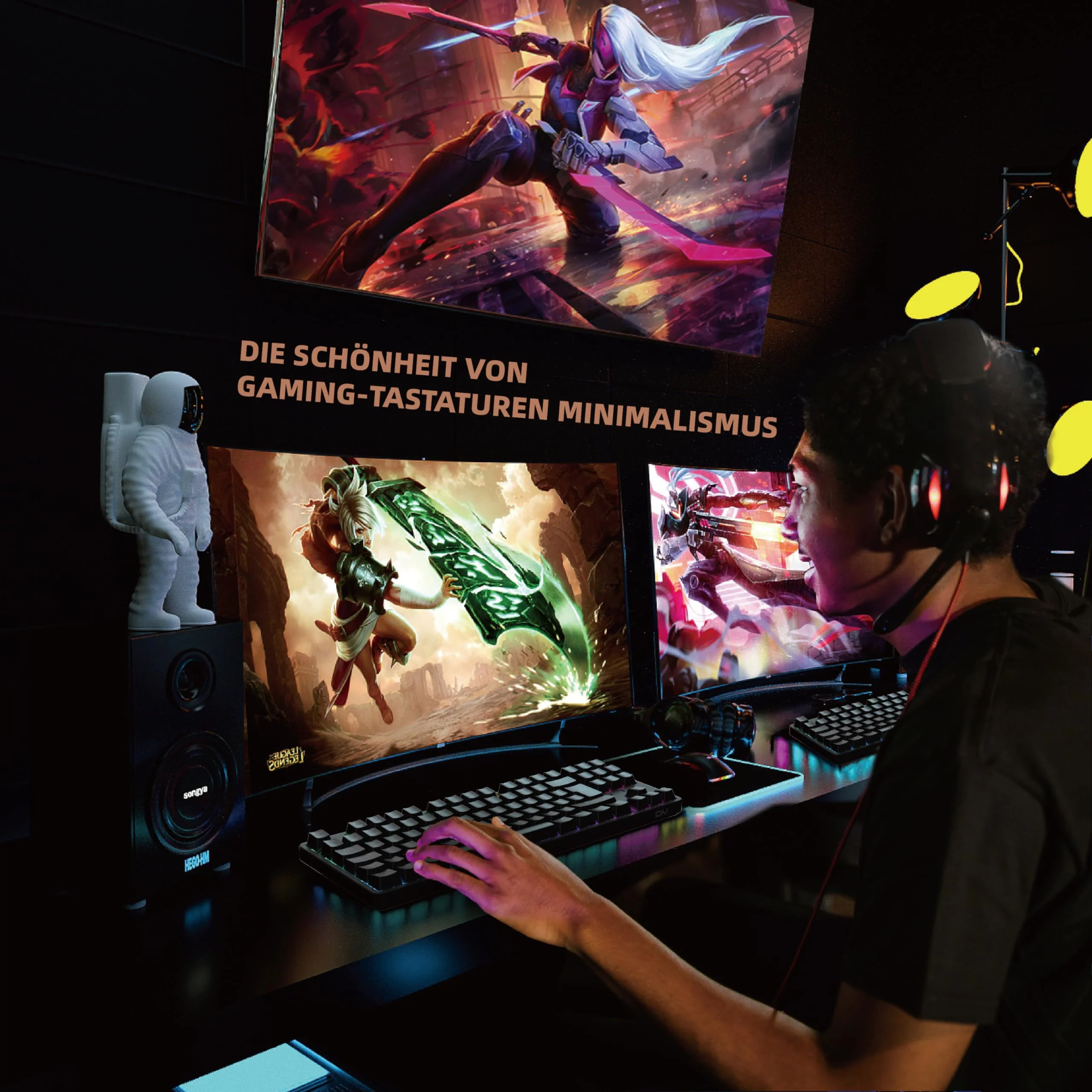 CIY X77 Mechanische Gaming Tastatur丨88 Tastaten QWERTZ Layout丨Programmierbare RGB丨Drei höhenverstellbar丨Typ-C-Kabel丨Hot-Swap-fähige Tastatur für Win/Mac (Schwarz + Roter Schalter) - Image 7