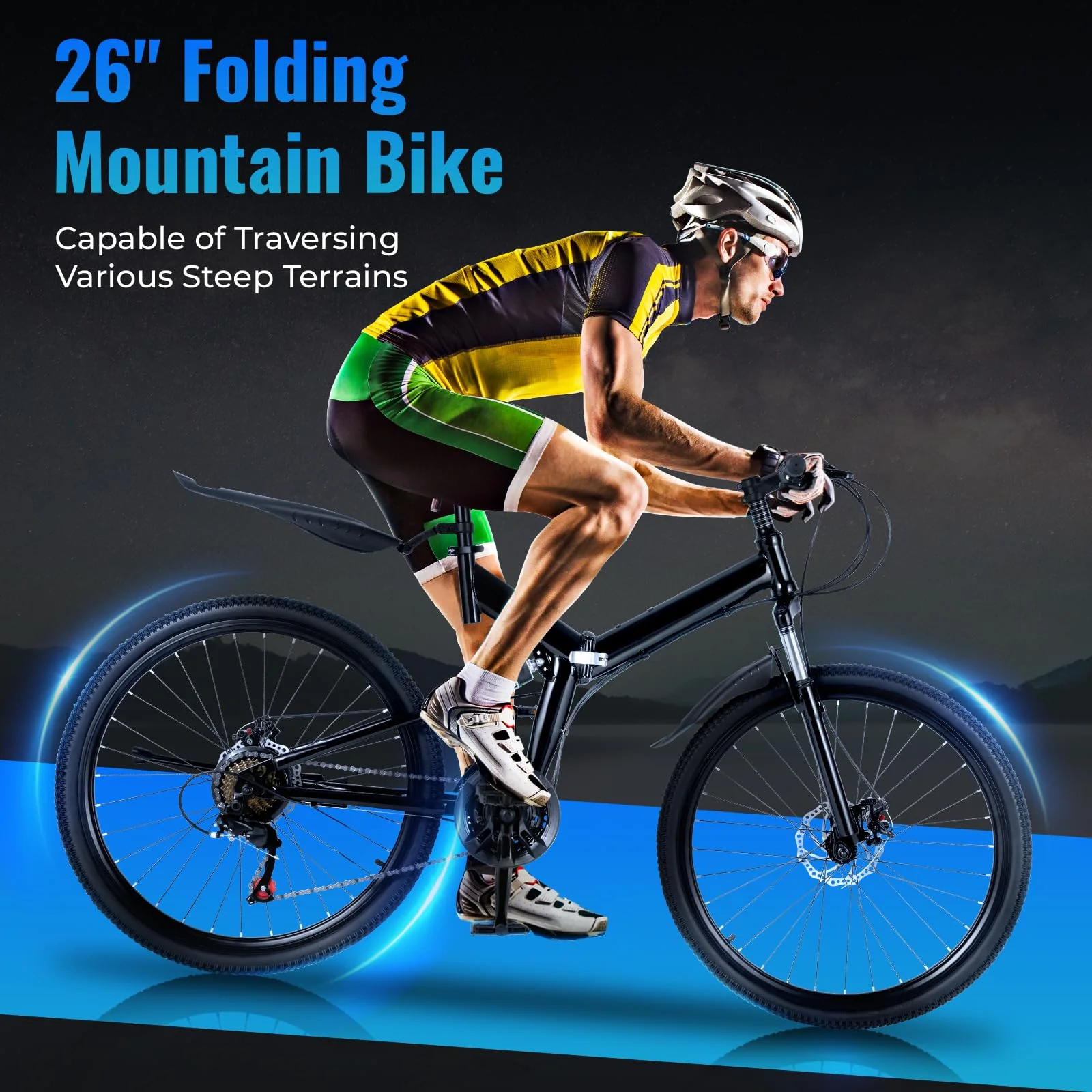 CLEADONG 26 Zoll Mountainbike, 21-Gang Klappfahrrad Mountainbike Erwachsenen Fahrrad Klappbar Rennrad, Fully MTB für Mädchen Jungen Herren und Damen - Image 6