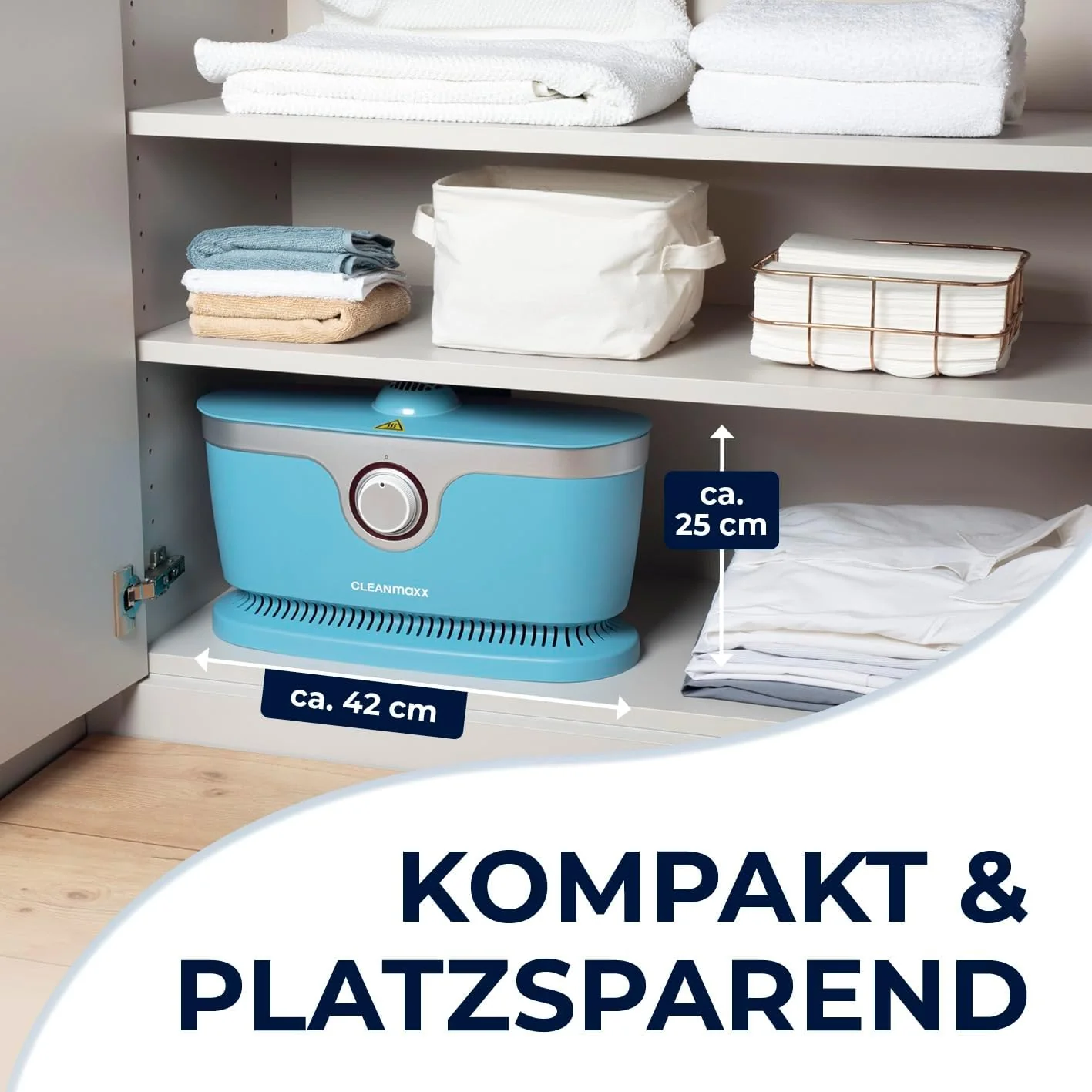 CLEANmaxx automatischer Hemdenbügler inklusive Hosenaufsatz | Bügler für Hemden, Blusen & Hosen, schonender als Wäschetrockner und Bügeleisen | Trocknen und in Minuten knitterfrei [hellblau] - Image 13