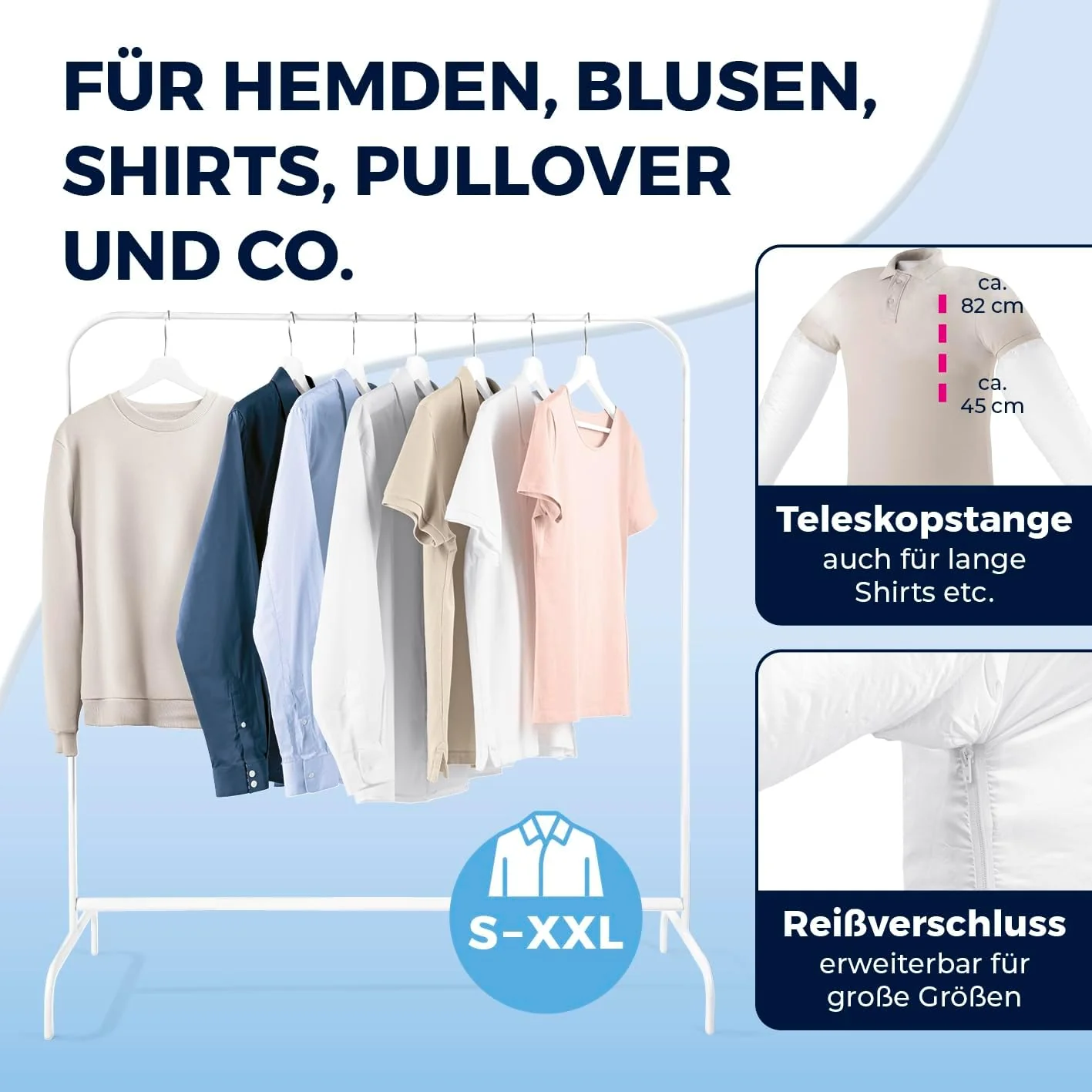 CLEANmaxx automatischer Hemdenbügler mit Dampffunktion | Innovativer Bügler für Hemden & Blusen, Bügelautomat | Schonender als Wäschetrockner und Bügeleisen, 2 Programme, Touch Display - Image 3