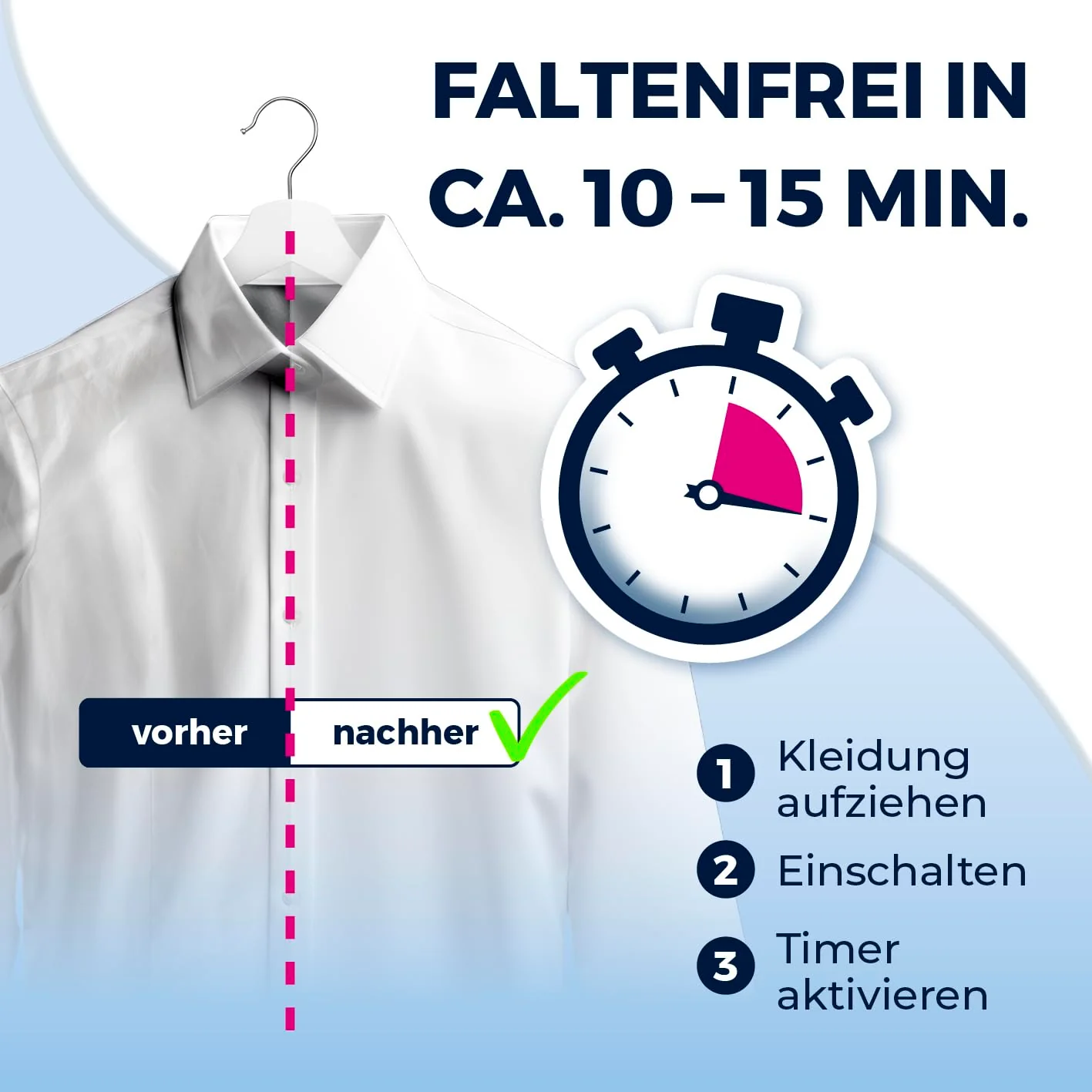 CLEANmaxx automatischer Hemdenbügler mit Dampffunktion | Innovativer Bügler für Hemden & Blusen, Bügelautomat | Schonender als Wäschetrockner und Bügeleisen, 2 Programme, Touch Display - Image 4