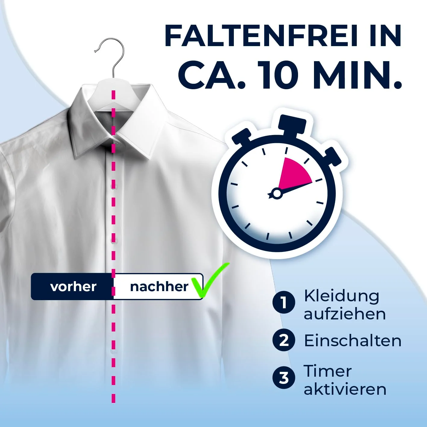 CLEANmaxx automatischer Hemdenbügler PRO | ersetzt Bügeleisen, Bügelbrett, Dampfglätter und Steamer | Bügelgerät mit Bügelpuppe für Hemden, Blusen & Shirts | innovativ & effizient, weiß - Image 6