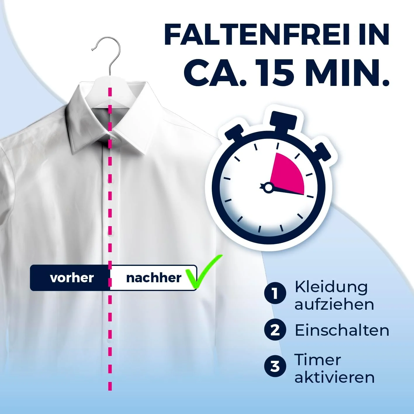 CLEANmaxx automatischer Hemdenbügler PRO KOMPAKT | handlich & platzsparend, ersetzt Bügeleisen & Dampfglätter | Bügelgerät mit Bügelpuppe zum Anhängen an die Tür | für Hemden & Co, weiß - Image 15