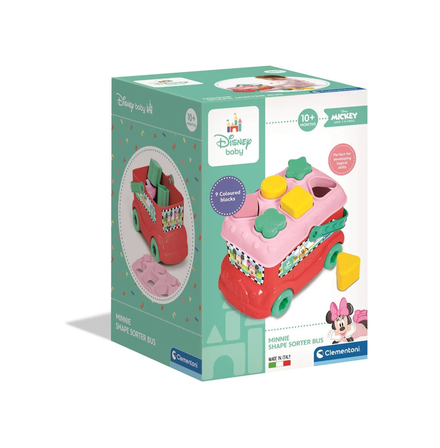 Clementoni Disney Baby Sortierbus mit Baby Minnie - Steckspiel zur Förderung der Motorik & Koordination für Kinder ab 10 Monaten, 14933 - Image 5