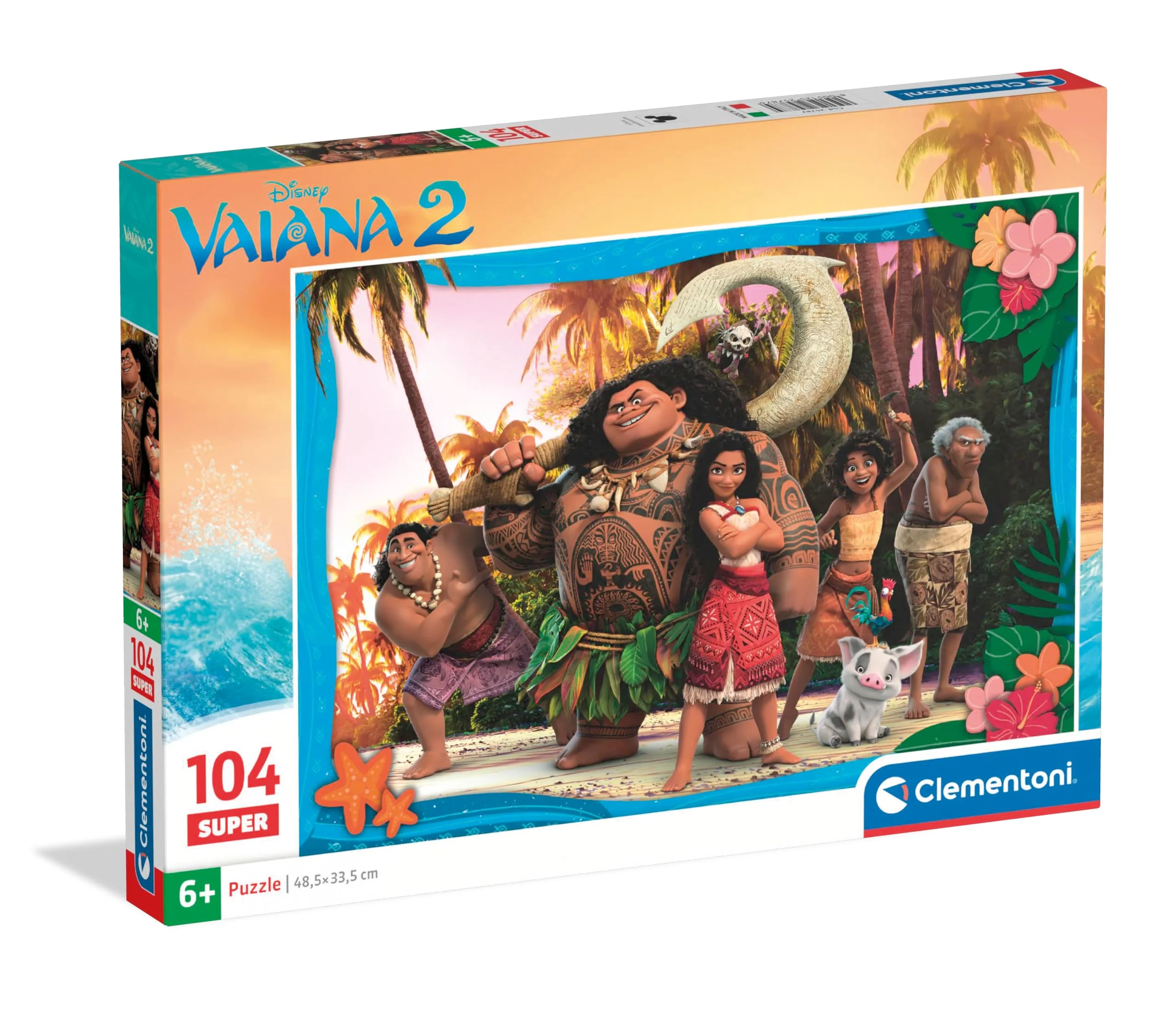 Clementoni Disney Vaiana 2 - Kinder Puzzle 104 Teile - Disney Puzzle 37,9 x 26,9 cm für Kinder ab 6 Jahre - Geschicklichkeitsspiel von Clementoni 25787