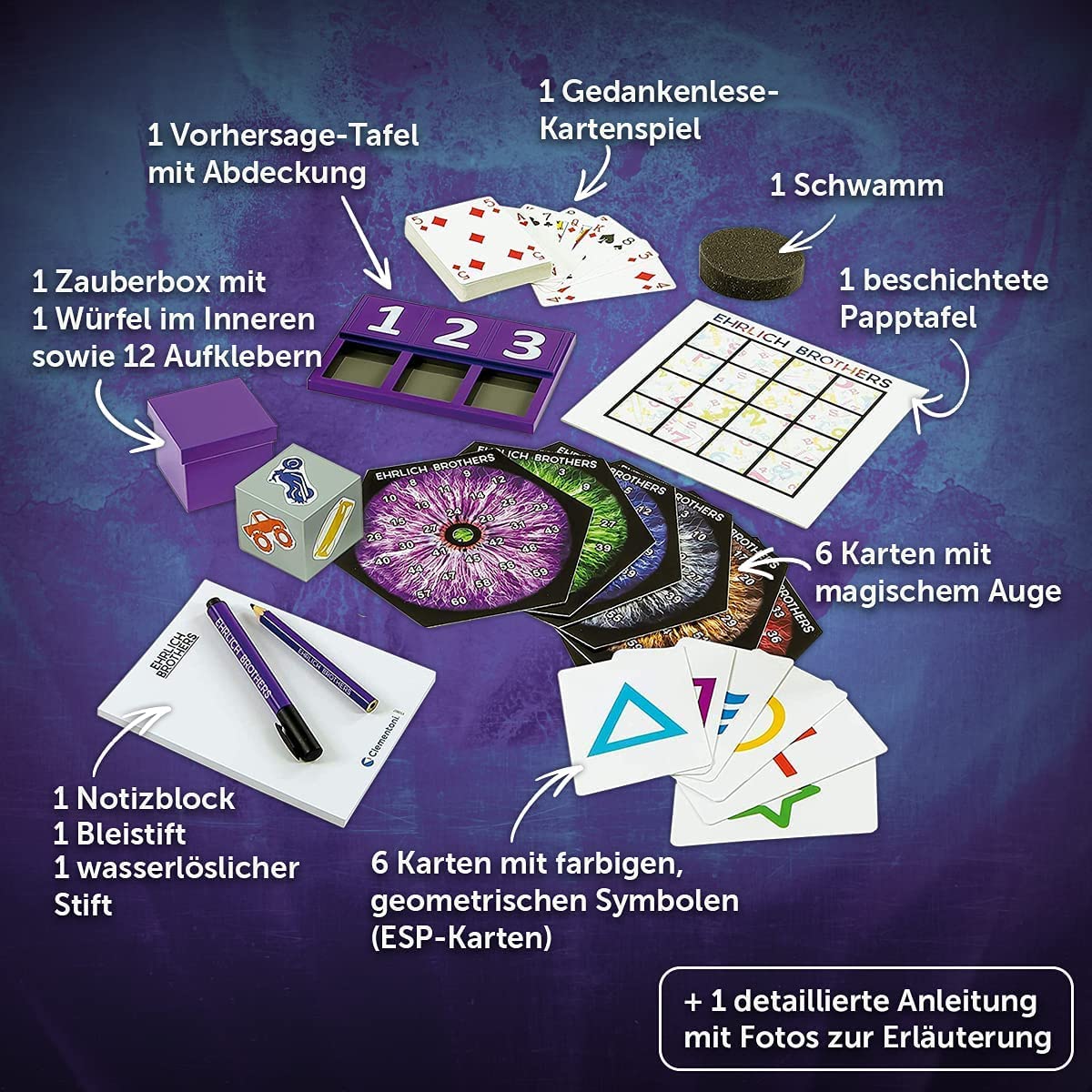 Clementoni Ehrlich Brothers Mental Magic - Zauberkasten für Kinder ab 7 Jahren - Magische Anleitung für verblüffende Zaubertricks inkl. 3D Erklärvideos 59182 - Image 7