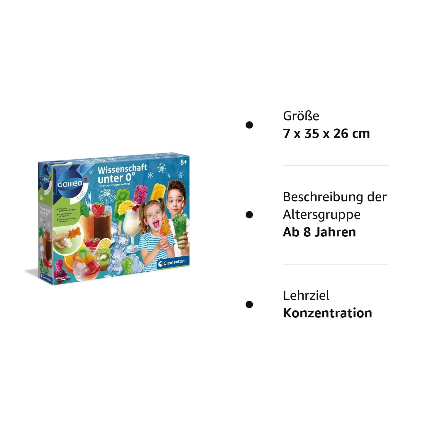 Clementoni Galileo Lab – Wissenschaft unter 0°, Experimentierkasten zum Selbermachen von EIS, Spielzeug für Kinder ab 8 Jahren, köstliche Experimente fürs Kinderzimmer von Clementoni 59166 - Image 2