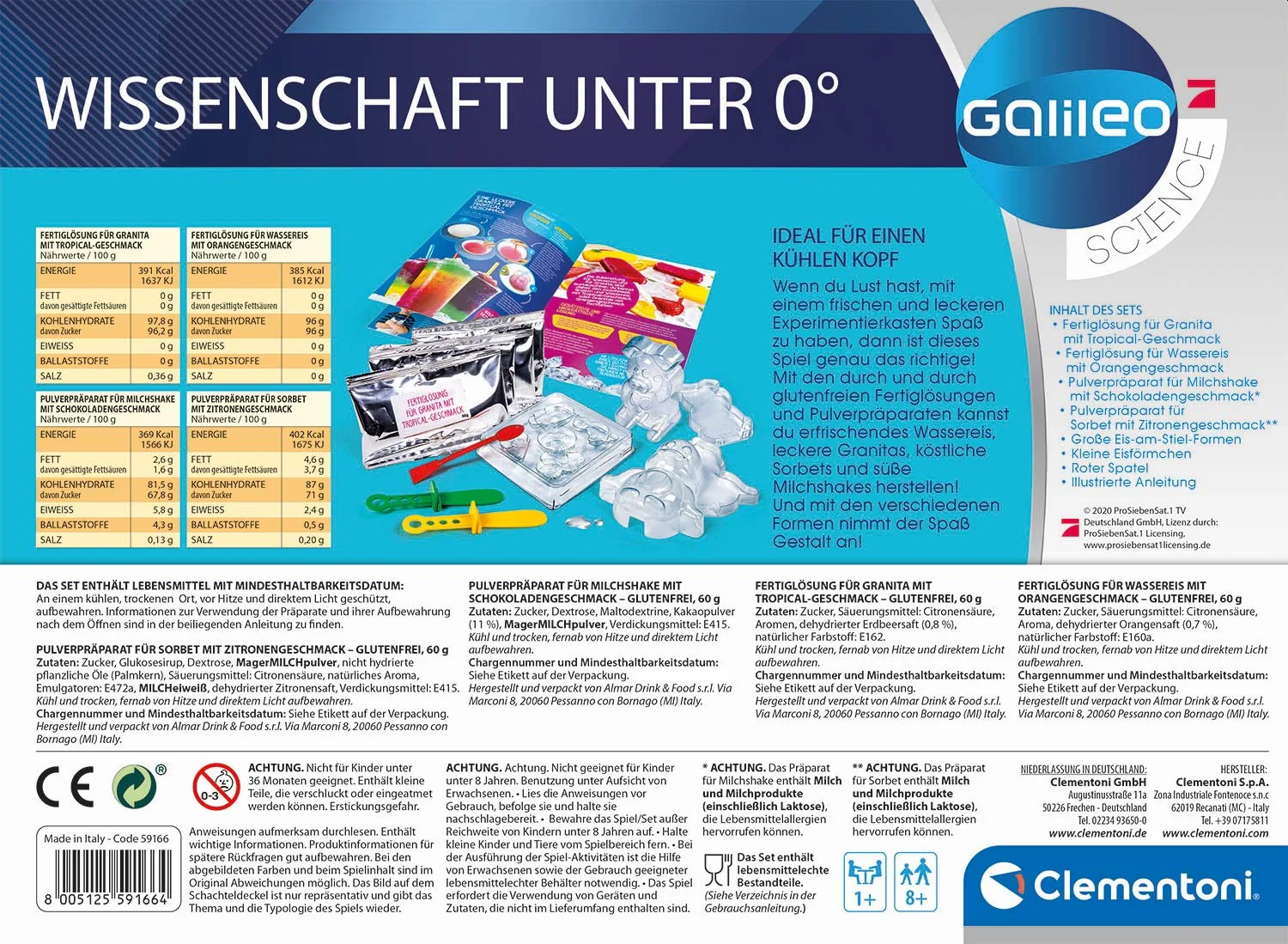 Clementoni Galileo Lab – Wissenschaft unter 0°, Experimentierkasten zum Selbermachen von EIS, Spielzeug für Kinder ab 8 Jahren, köstliche Experimente fürs Kinderzimmer von Clementoni 59166 - Image 5
