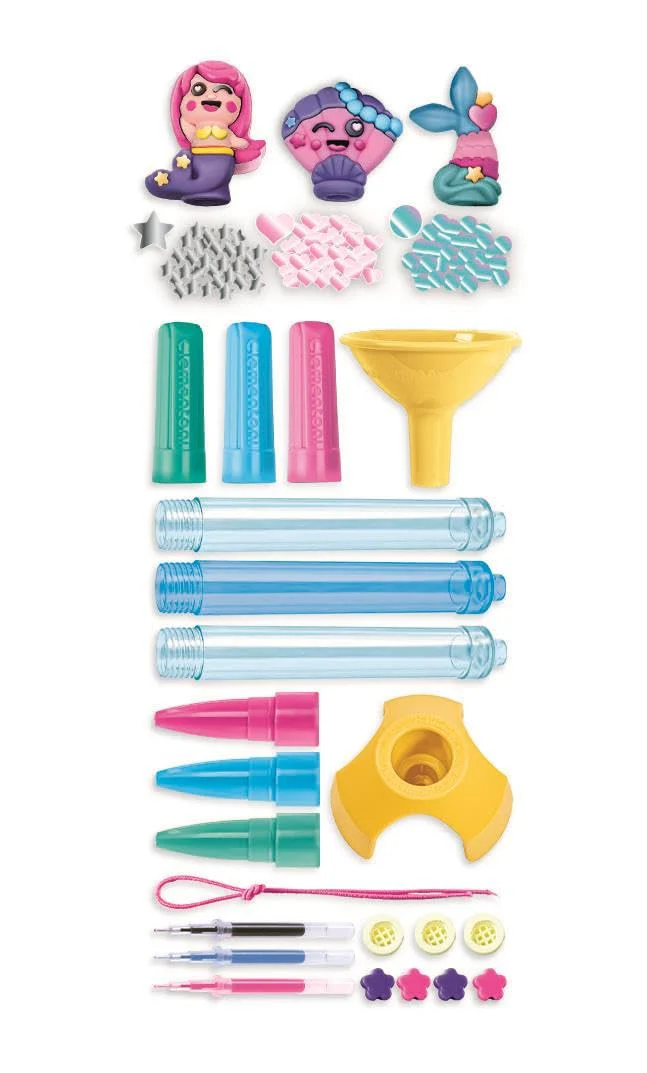 Clementoni Idea Deine Stift-Kreationen Meerjungfrau - DIY Stifte-Set mit tollen Accessoires - Bastelset zum Stifte selber machen, Kreativspielzeug & Geschenk-Set für Kinder ab 6 Jahren, 18131 - Image 3