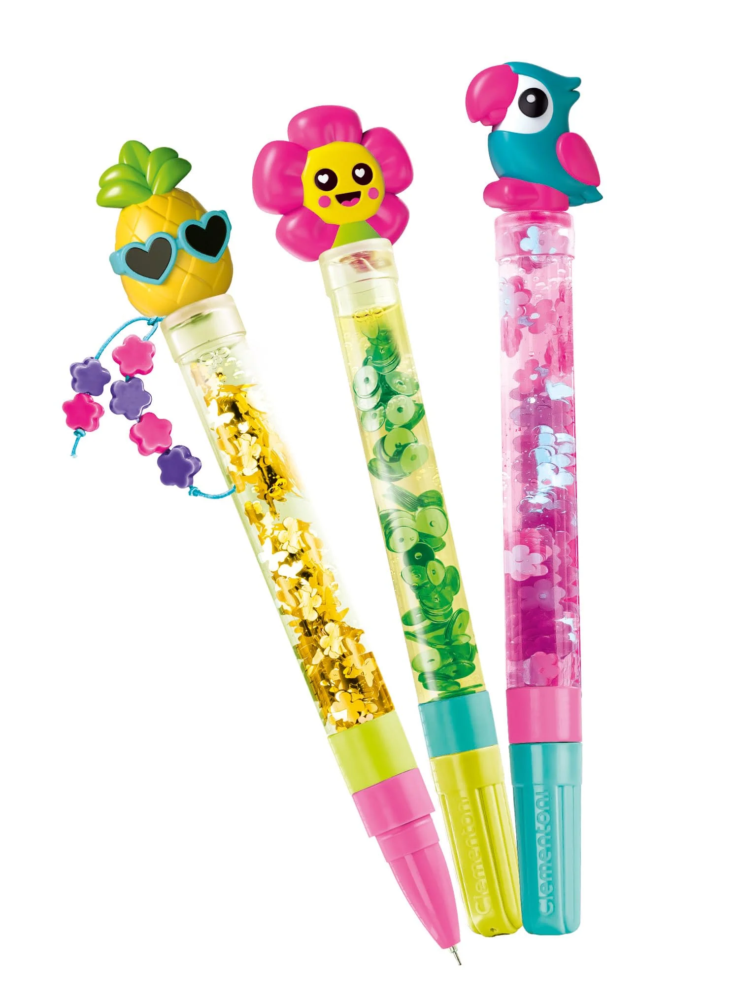 Clementoni Idea Deine Stift-Kreationen Tropical - DIY Stifte-Set mit tropischen Accessoires - Bastelset zum Stifte selber machen, Kreativspielzeug & Geschenk-Set für Kinder ab 6 Jahren, 18790 - Image 6