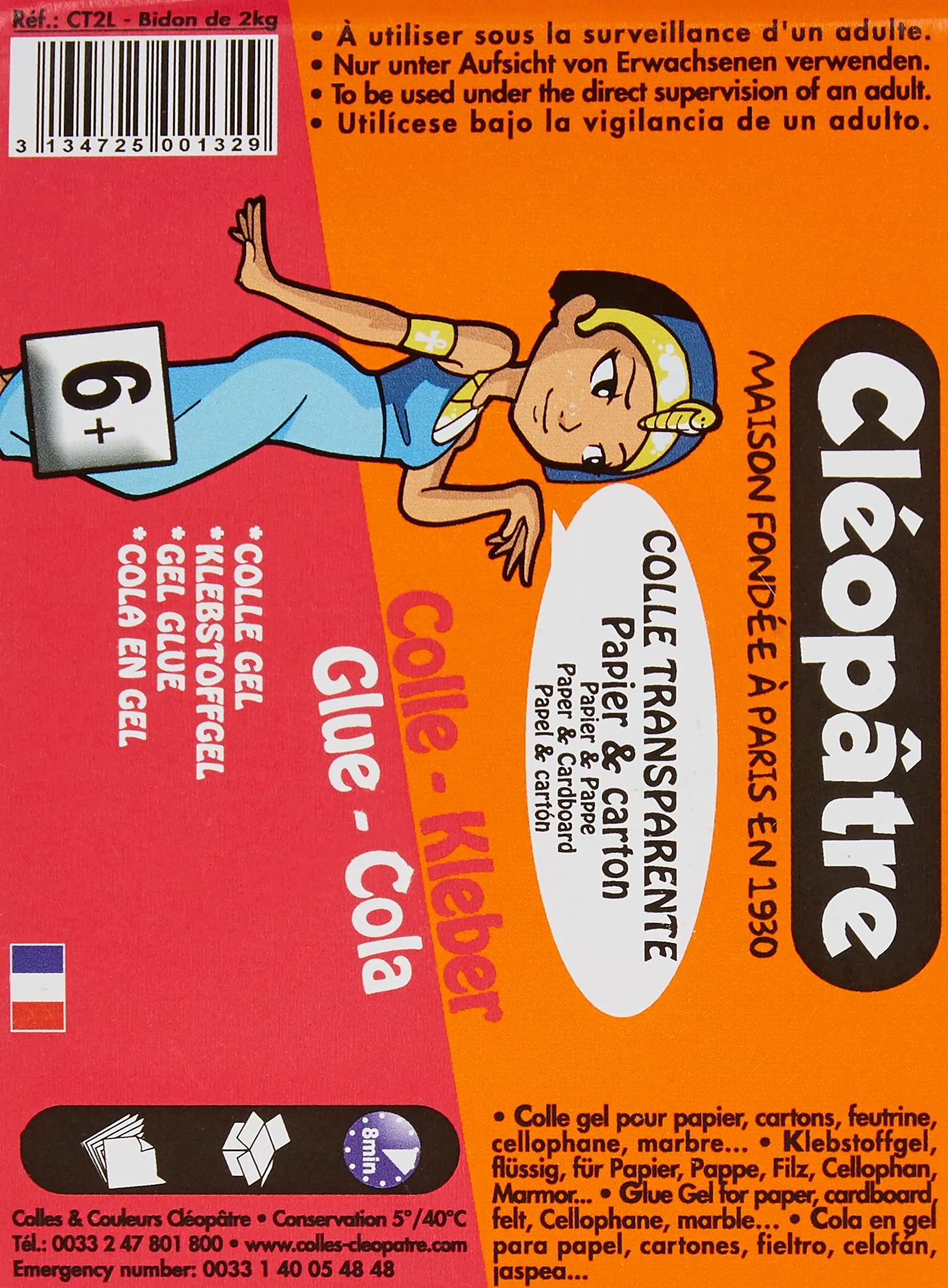 Cléopatre - Transparenter Kleber - Nachfüllpackung - Einfache, präzise und gleichmäßige Anwendung - Lösungsmittelfrei, Reinigung mit Wasser - Ab 6 Jahren - 2KG - Image 2