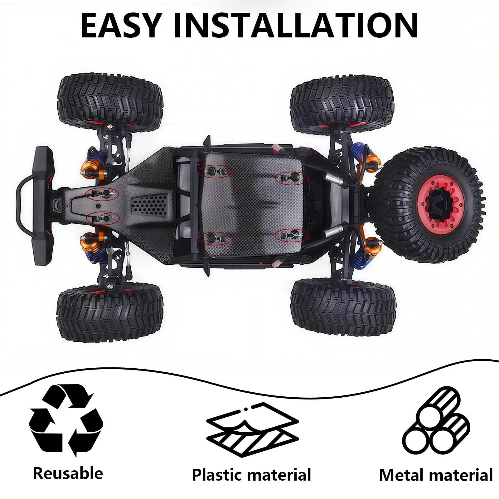 Coco Berming 30 Stück Rc Auto Clips, Schwarz Rc Karosserie Clips, Körper Shell Pin Bent Springy für Ferngesteuerte Automodelle in Verschiedenen Maßstäben (Schwarz) - Image 3