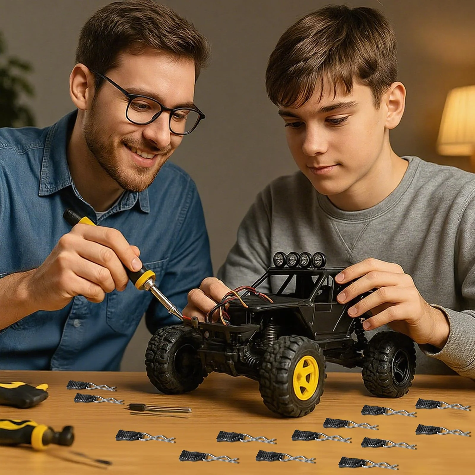 Coco Berming 30 Stück Rc Auto Clips, Schwarz Rc Karosserie Clips, Körper Shell Pin Bent Springy für Ferngesteuerte Automodelle in Verschiedenen Maßstäben (Schwarz) - Image 7