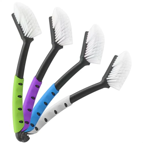 com-four® 4X Spülbürste - Küchenbürste mit robusten Nylonborsten - Geschirrbürste 29 cm Länge - Abwaschbürste aus Kunststoff - Lange Pfannenbürste - Made IN Germany (4 Stück - grün/weiß/Azur/Berry) - Image 11