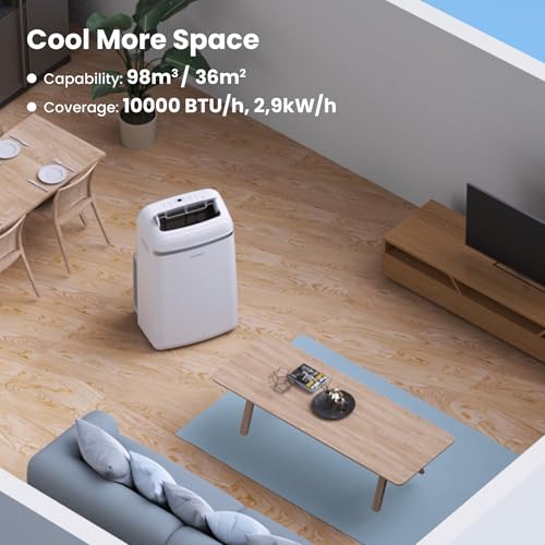 Comfee Mobiles Klimagerät Umweltfreundliches KältemittelPro, 3-in-1 Klimaanlage mit Abluftschlauch, Kühlen und Entfeuchten und Ventilieren, 10000 BTU, 2,9kW, für Räume ca. 80 m³(32 ㎡), EEK A+ - Image 5