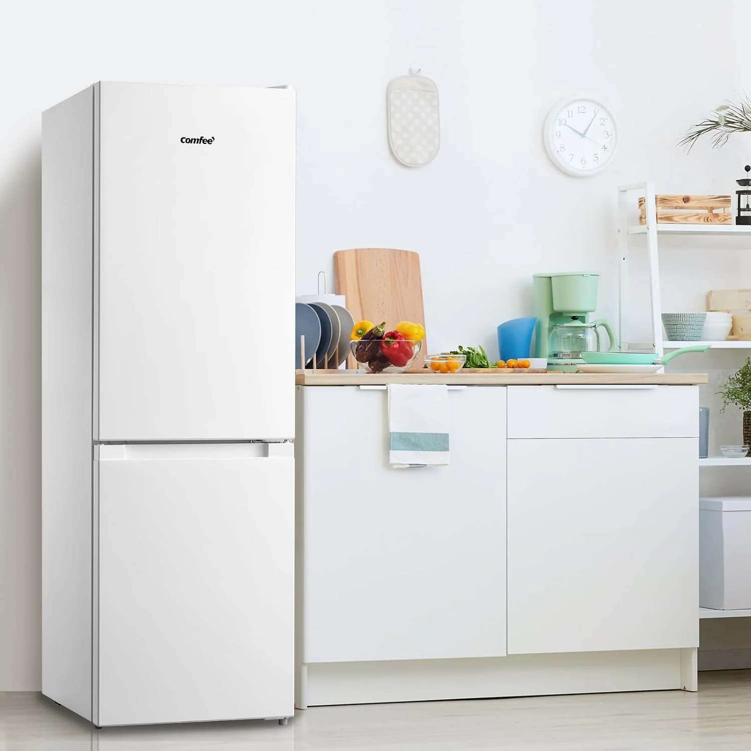 Comfee RCB169WH2(E) Kühl-/Gefrierkombination/150 cm Höhe/Low Frost/Einstellbare Kühlschranktemperatur/LED-Licht/195 kWh/Jahr/115L Kühlteil/59L Gefrierteil/Weiß - Image 8