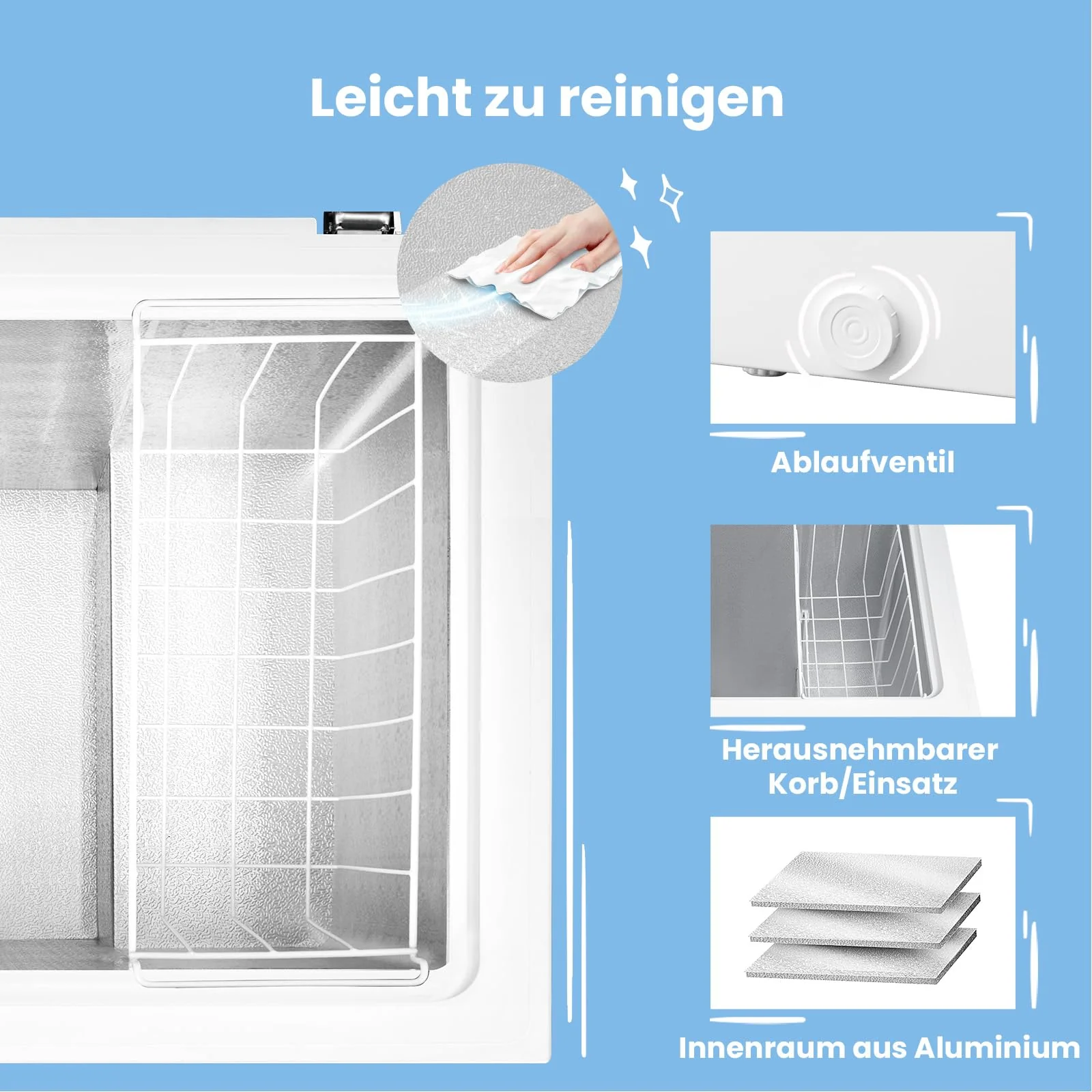 Comfee RCC100WH2(E) Gefriertruhe/169 kWh/Jahr/85cm hoch/99L/38dB/Geringe Lautstärke/Hoch effizientesD-förmigesRohr/Geeignet für verschiedene Einsatzszenarien/Einstellbarer Temperaturregler/Weiß - Image 2