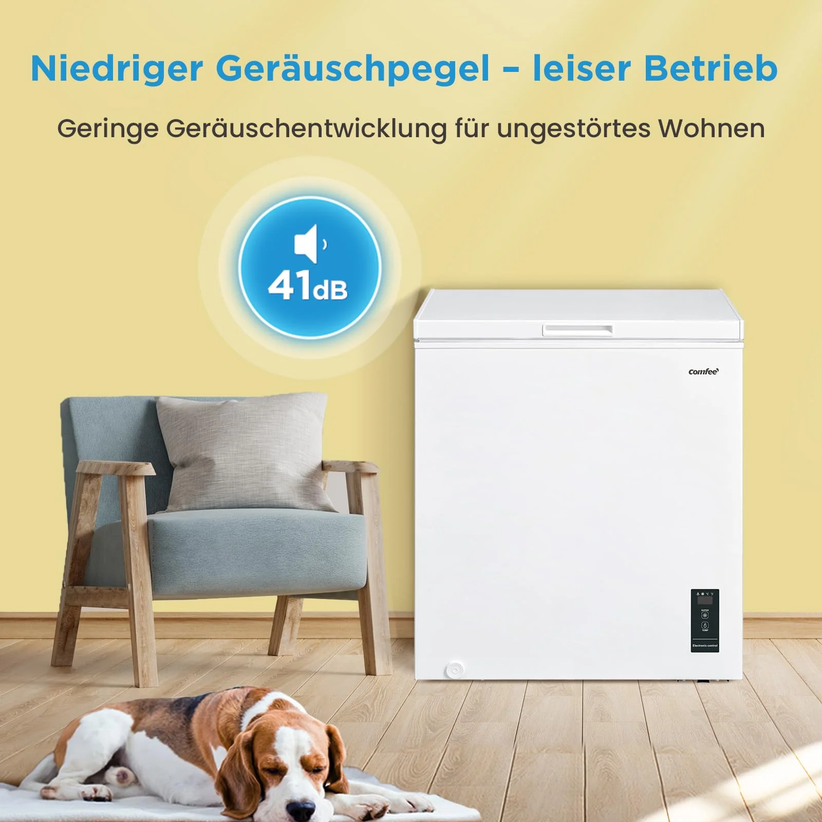 Comfee RCC199WH2(E) Gefriertruhe/200 kWh/Jahr/85cm hoch/198L/Hoch effizientes D-förmiges Rohr/Geeignet für verschiedene Einsatzszenarien/Einstellbarer Temperaturregler/Semi Circle Gefrierrohre/Weiß - Image 5