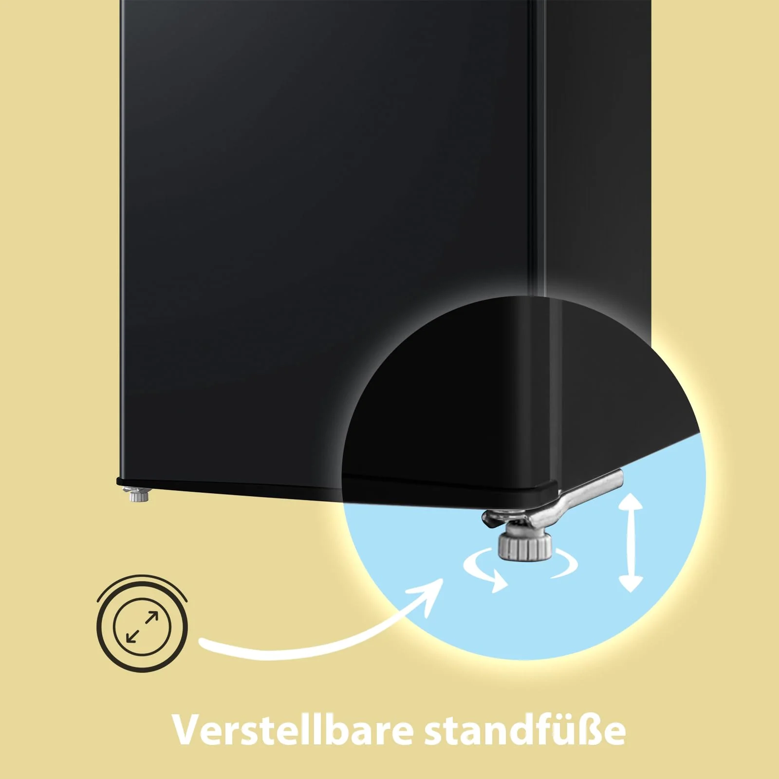 Comfee' RCD115DK2 Kühlschrank mit Gefrierfach/ 80L Tischkühlschrank/Obst- und Gemüsefach/ 84,5cm Höhe / 47,5cm Breite / 137kWh/Jahr/Einstellbare Temperaturregelung/Verstellbare Füße/Schwarz - Image 10