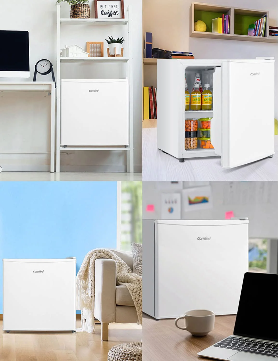 Comfee RCD50WH2(E) Mini Kühlschrank / 43L Kühlbox mit Eisfach/Kühlschrank Klein für Zimmer & Büro/Schnelle Kühlung in der Chiller Box/Temperaturregelung/Verstellbare Füße / 80 kWh/Jahr/Weiß - Image 4