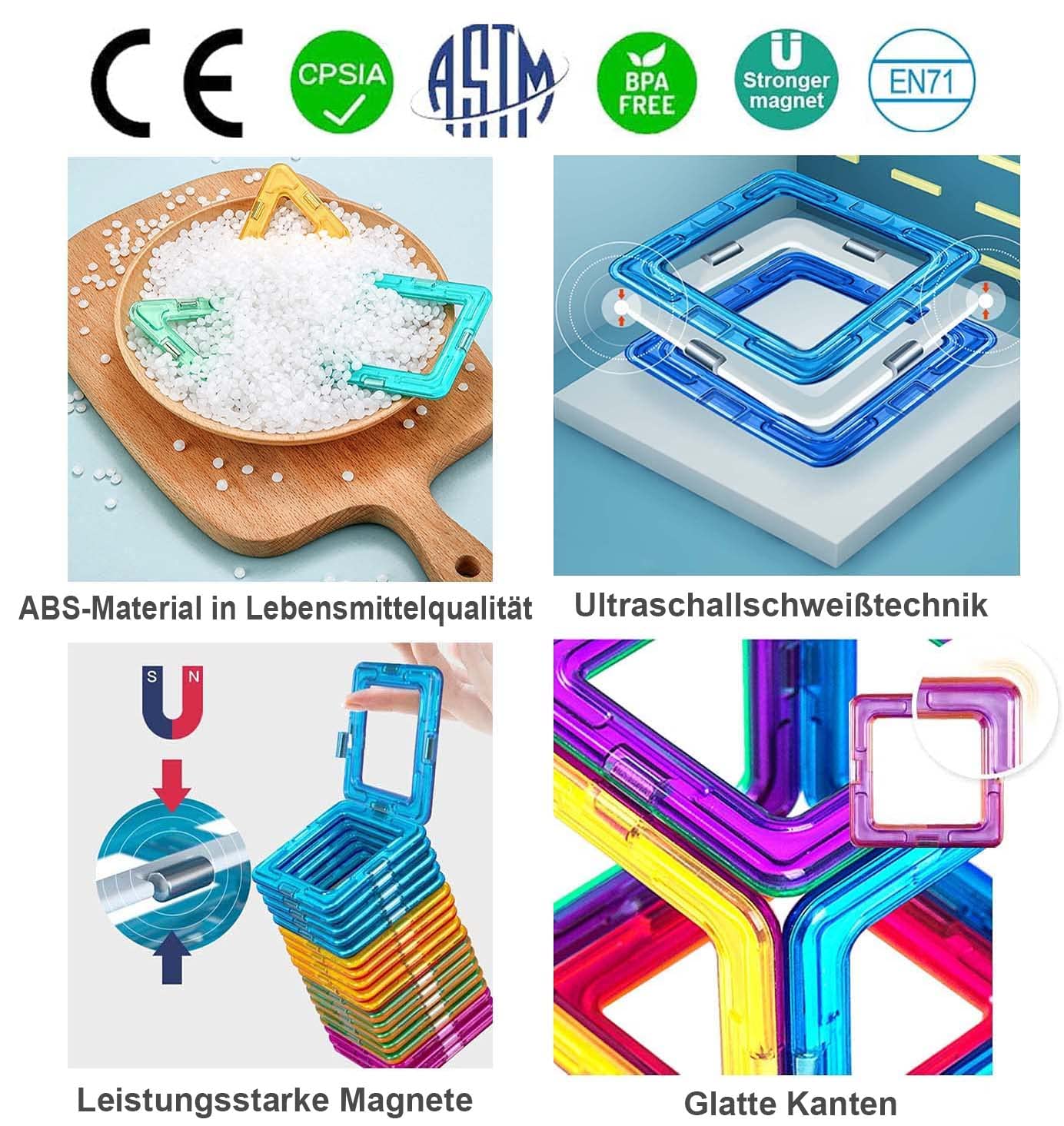 CONDIS Magnetische Bausteine 120 Teile, Magnetspielzeug Magneten Kinder Magnetbausteine Magnet Spielzeug Magnetspiele für Geschenk ab 3 4 5 6 7 8 Jahre Junge Mädchen Bauklötze Kinderspielzeug - Image 6