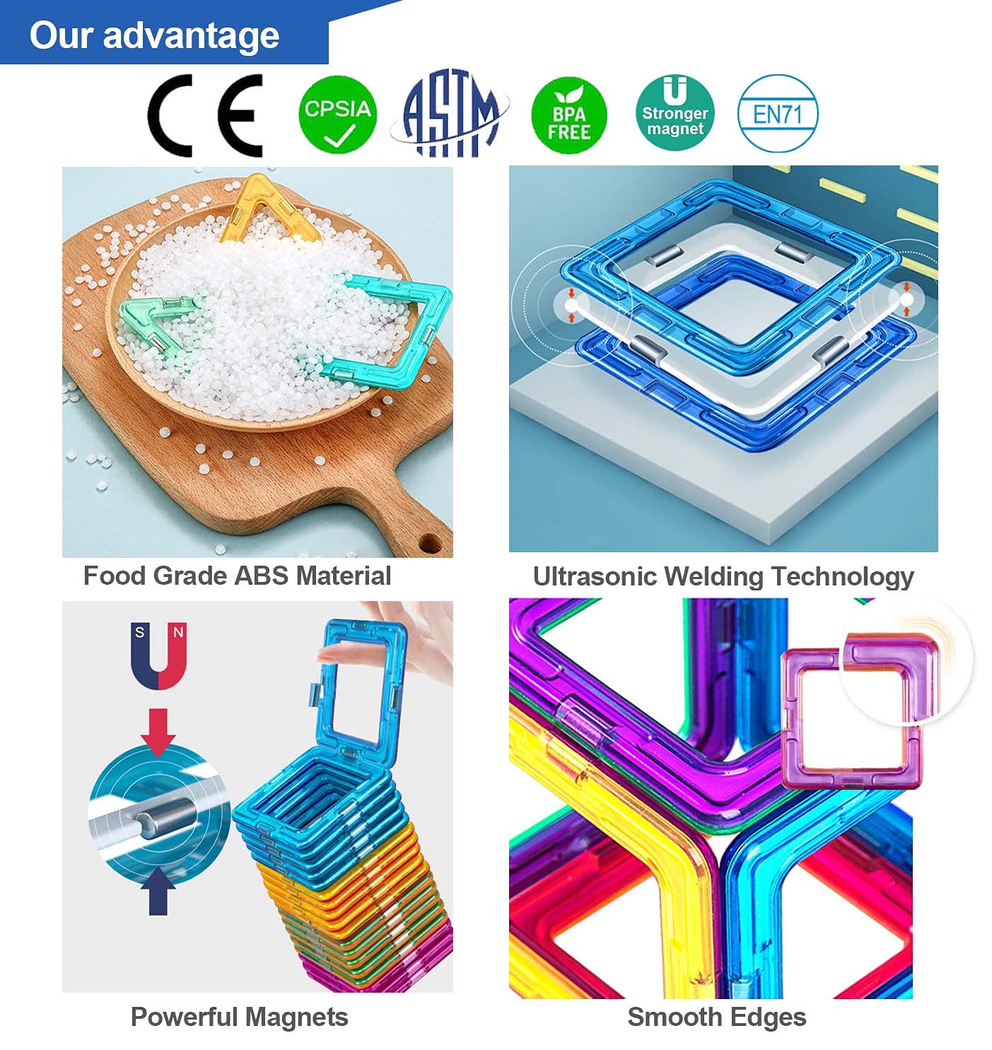 CONDIS Magnetische Bausteine 42 Teile, Magnetspiel STEM Magnetbausteine, kreatives Bildungs Spielzeug für Montessori Spielzeug Vorschule Lernen für Jungen und Mädchen ab 3 Jahre - Image 5