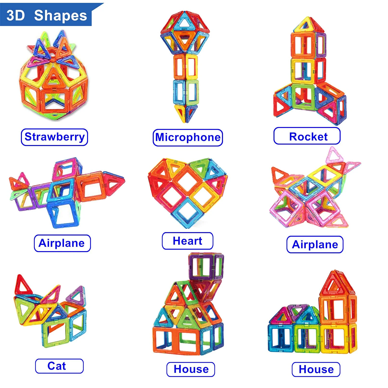 CONDIS Magnetische Bausteine 42 Teile, Magnetspiel STEM Magnetbausteine, kreatives Bildungs Spielzeug für Montessori Spielzeug Vorschule Lernen für Jungen und Mädchen ab 3 Jahre - Image 7