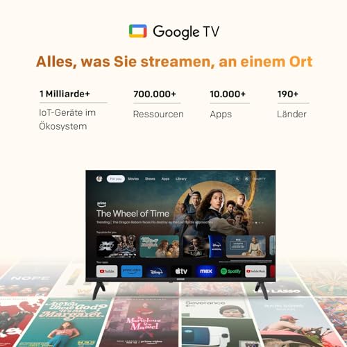 coocaa QLED Smart TV 40 Zoll, 100cm, QLED FHD Fernseher kompatibel mit Google TV, HDR 10, Dolby Audio, Bluetooth 5.1, EyeCare, Google Cast, Triple Tuner DVB-T/-T2/-C/-S/-S2 CI+, 40CGQG40Z, 2026 Model - Image 8