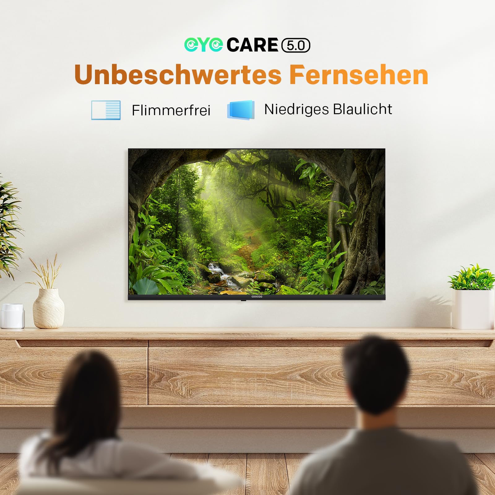 coocaa Smart TV 32 Zoll, 80cm, QLED HD Fernseher kompatibel mit Google TV, HDR10, Dolby Audio, Bluetooth 5.1, EyeCare, Google Cast, Triple Tuner (DVB-T/T2/C/S/S2, CI+), 2026 Upgrade-Modell - Image 9